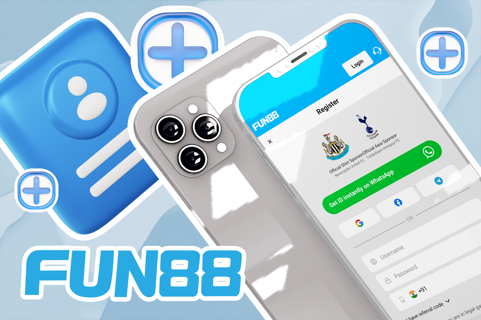 Download and install the Fun88 app and sign up for it via your smartphone.