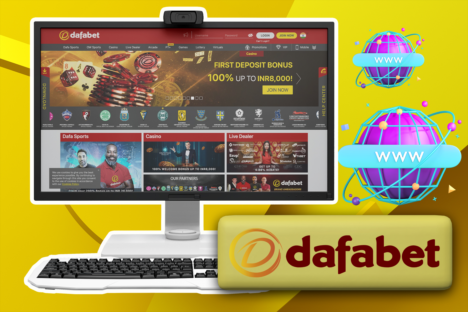 Open the Dafabet official website.