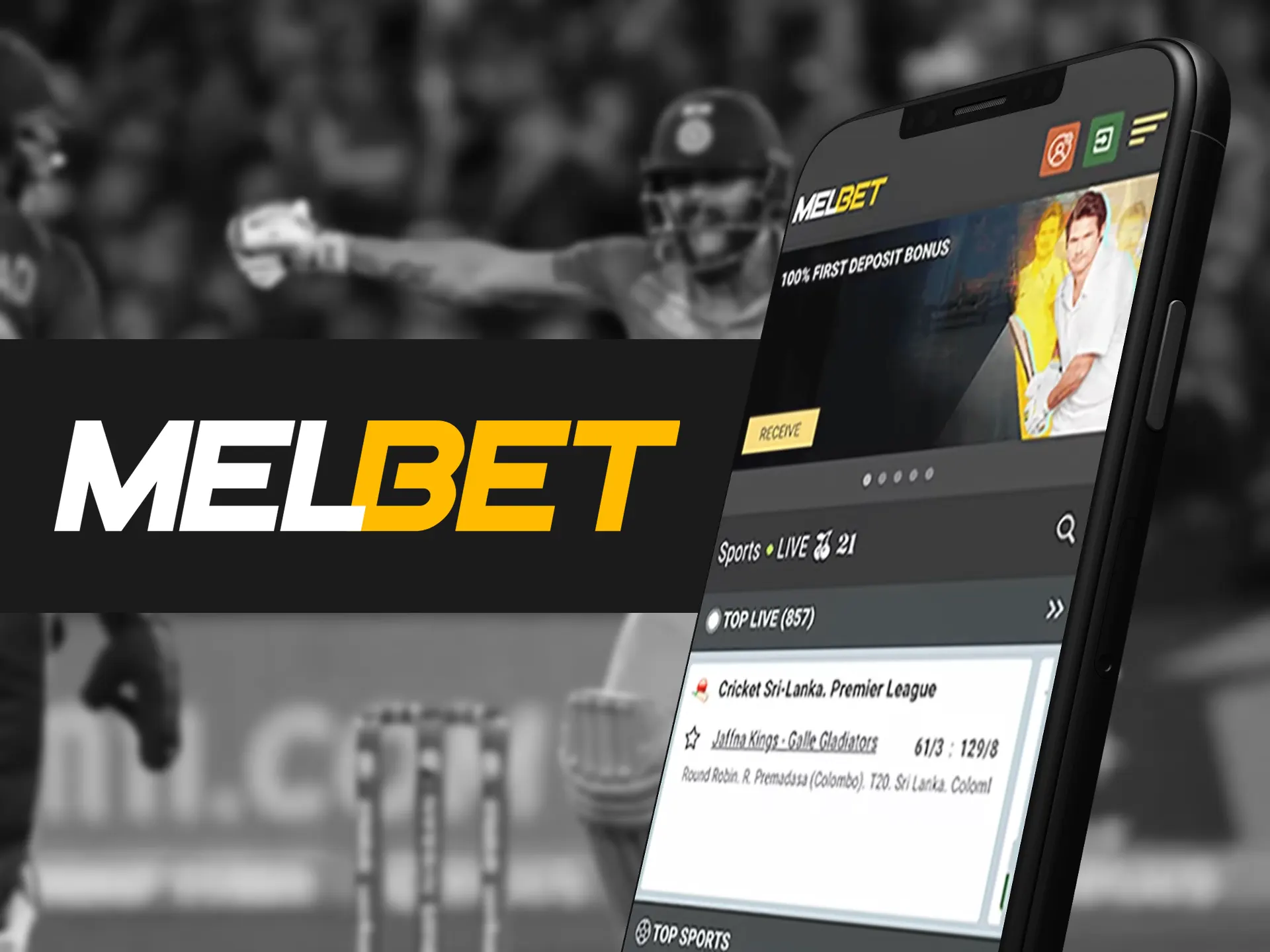 Make bets in Melbet app and win money.