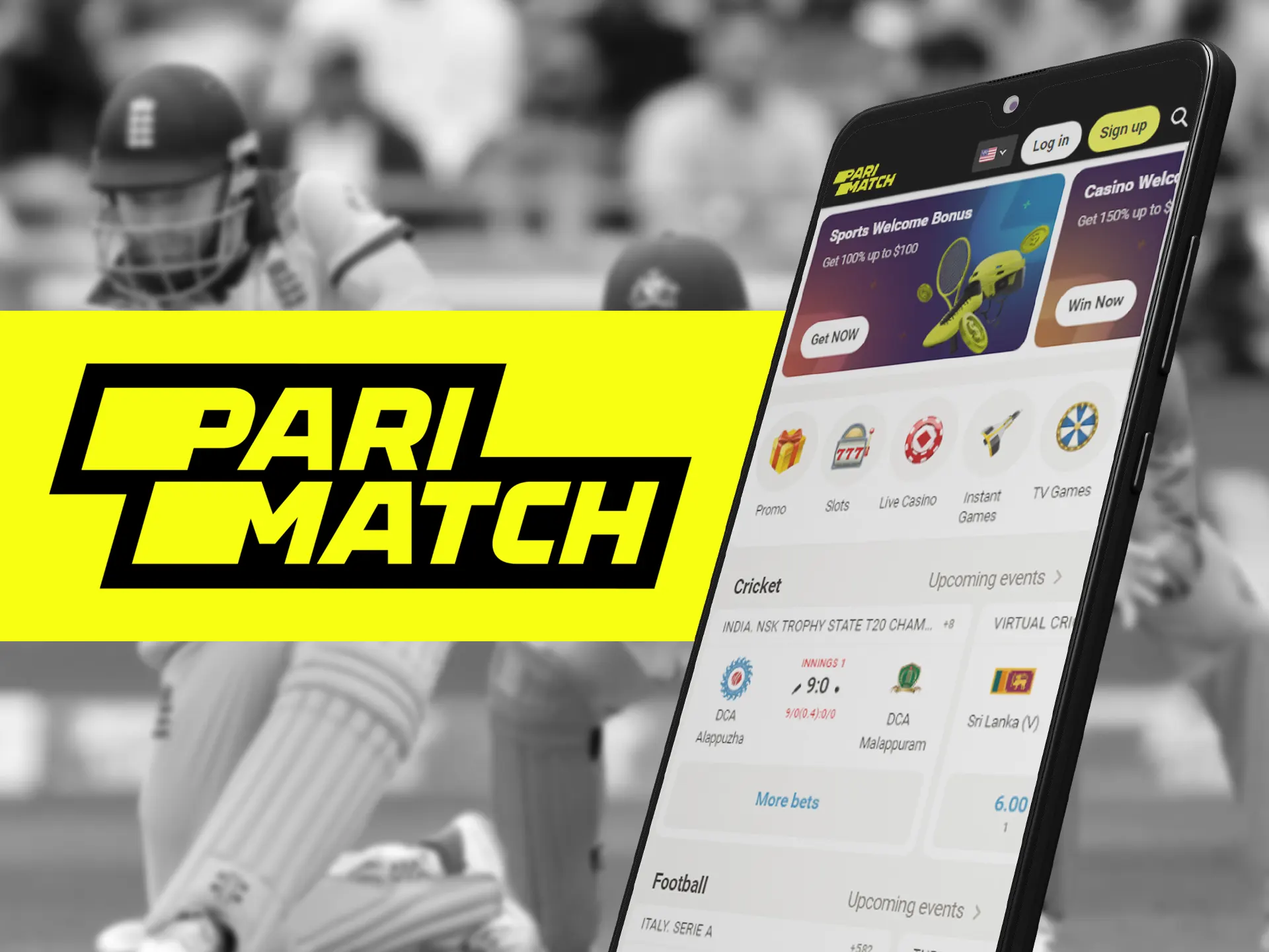 Bet in Parimatch app and get all of the bonuses.