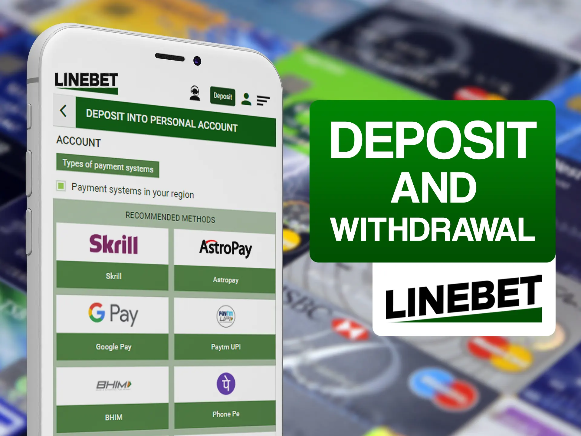 Withdraw and deposit without problems in Linebet app.