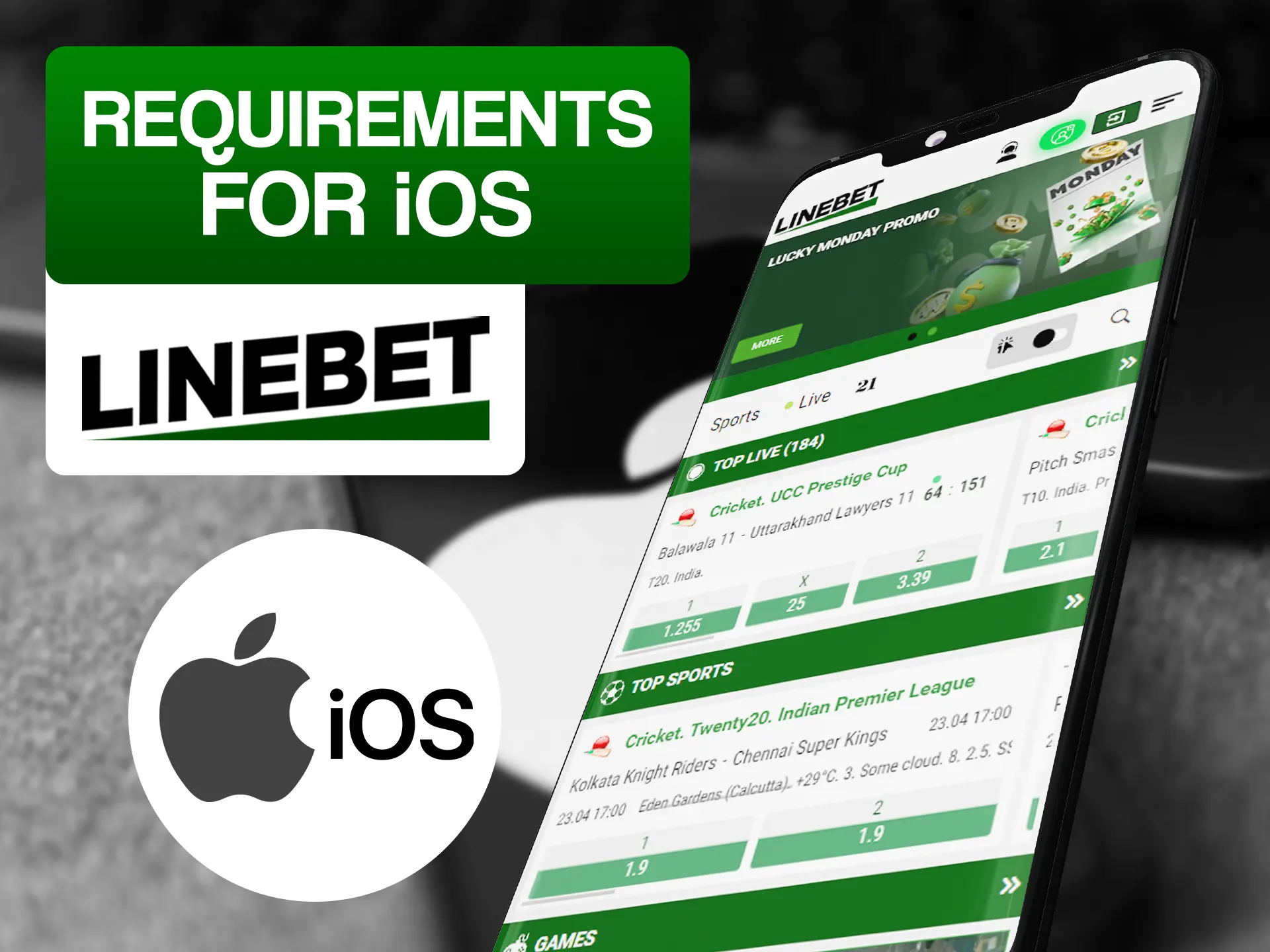 Use Linebet app on your iOS device.