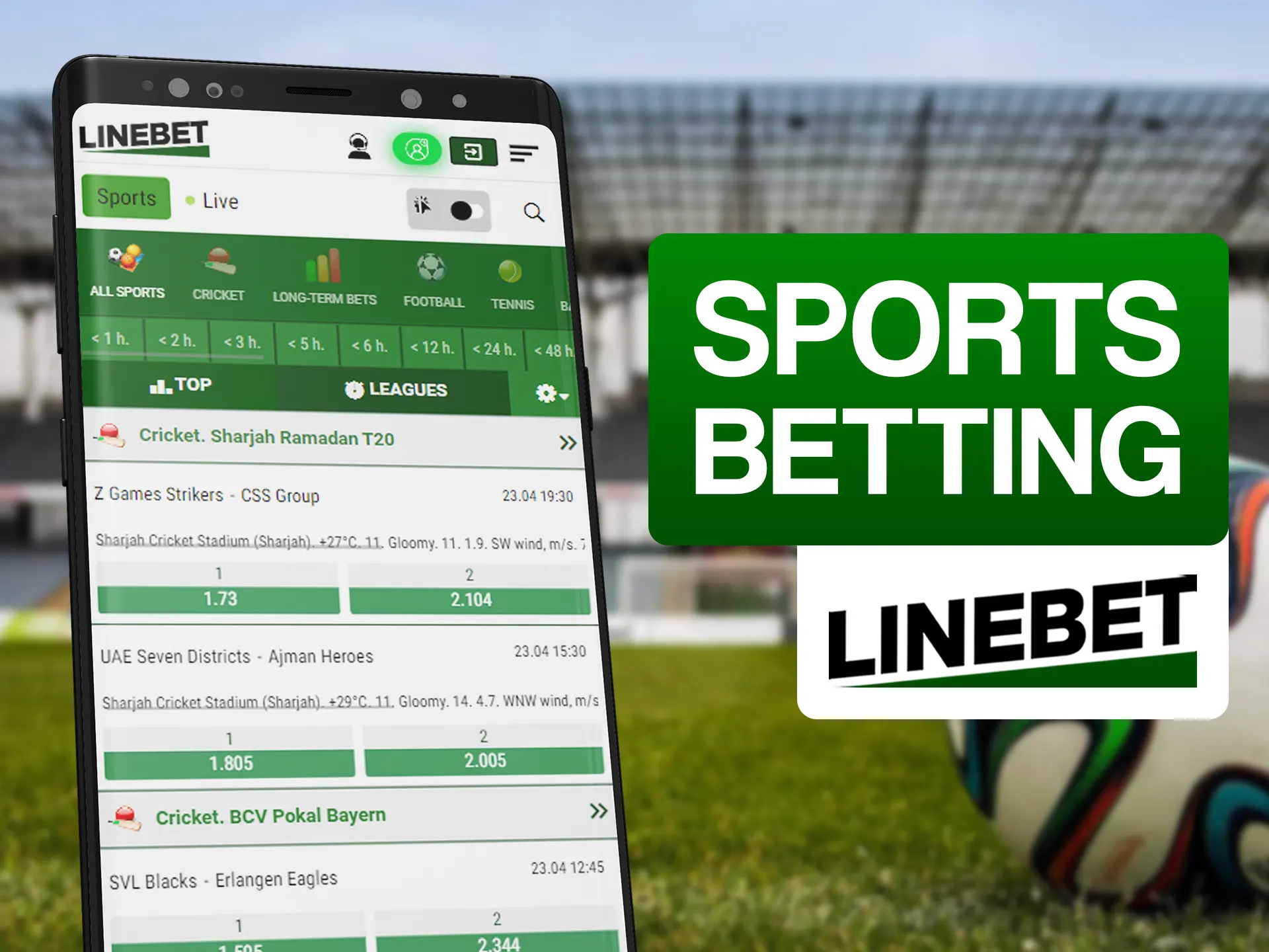 You can bet on various of sports using Linebet app.