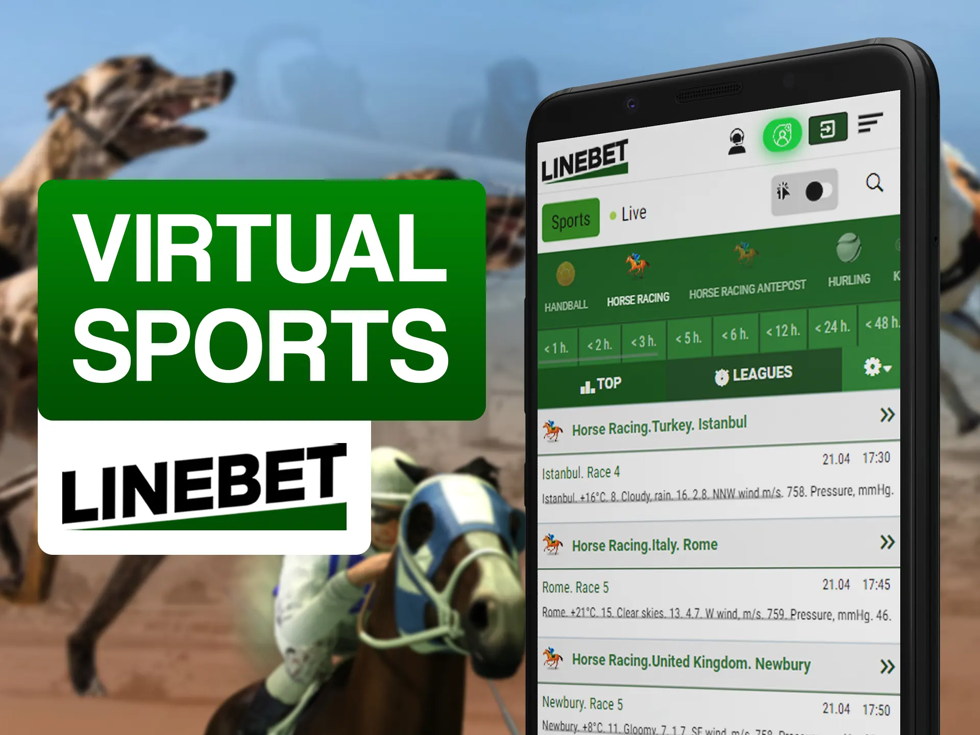Bet on most intresting of virtual sports in Linebet app.
