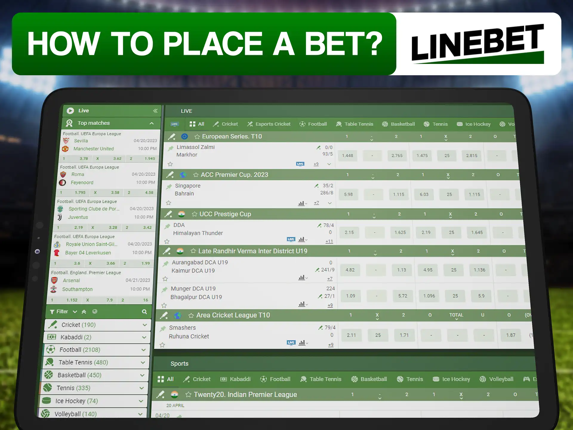 It's easy to place bets at Linebet.