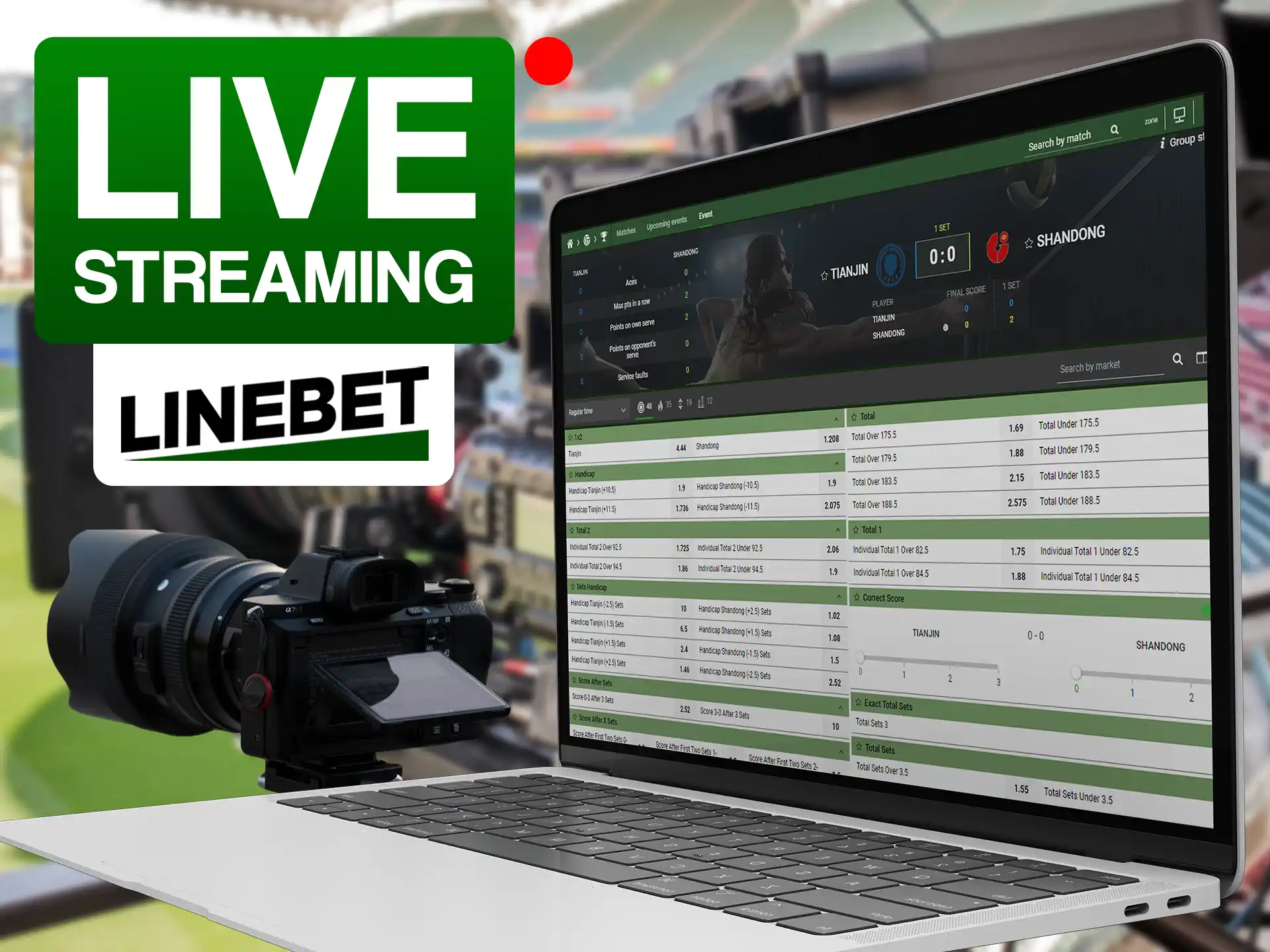 Watch games in live format on special Linebet page.