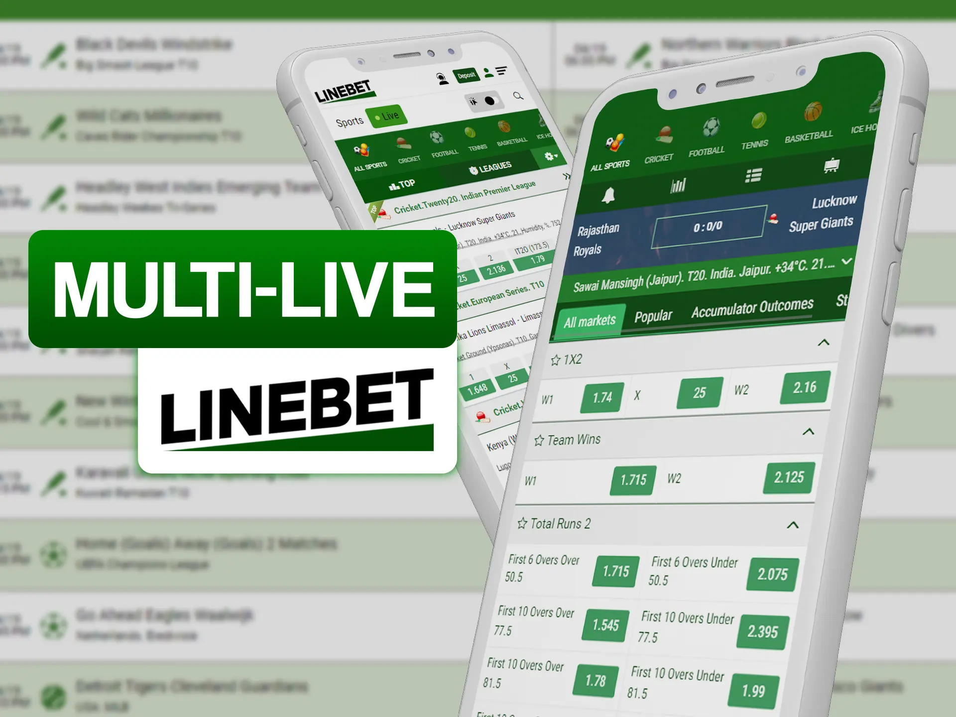 Make bets on parralel live games at Linebet.