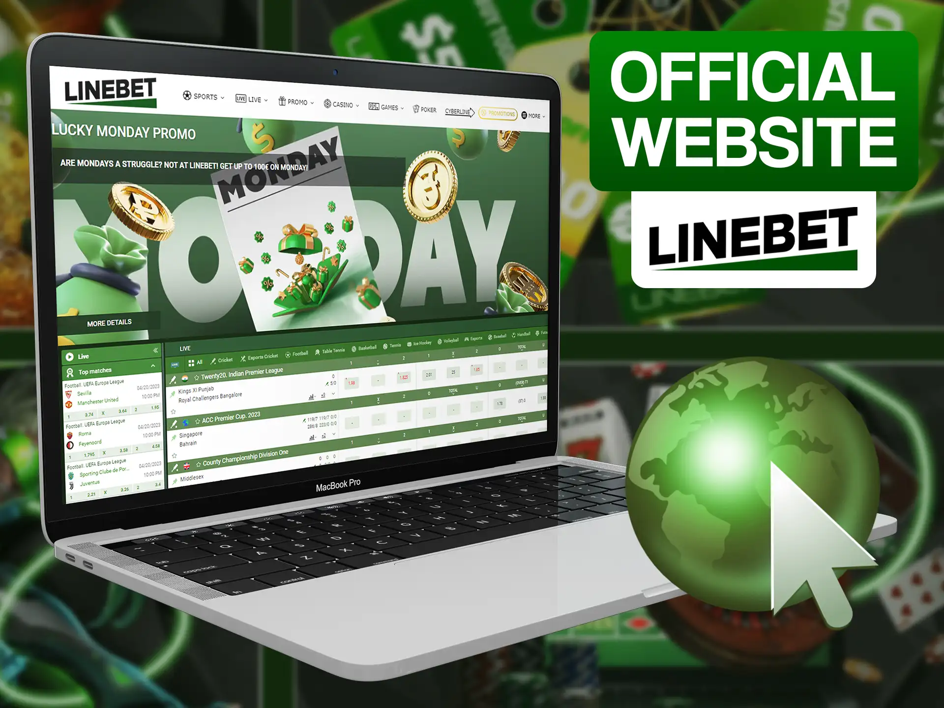 Enter on the main page of Linebet website.