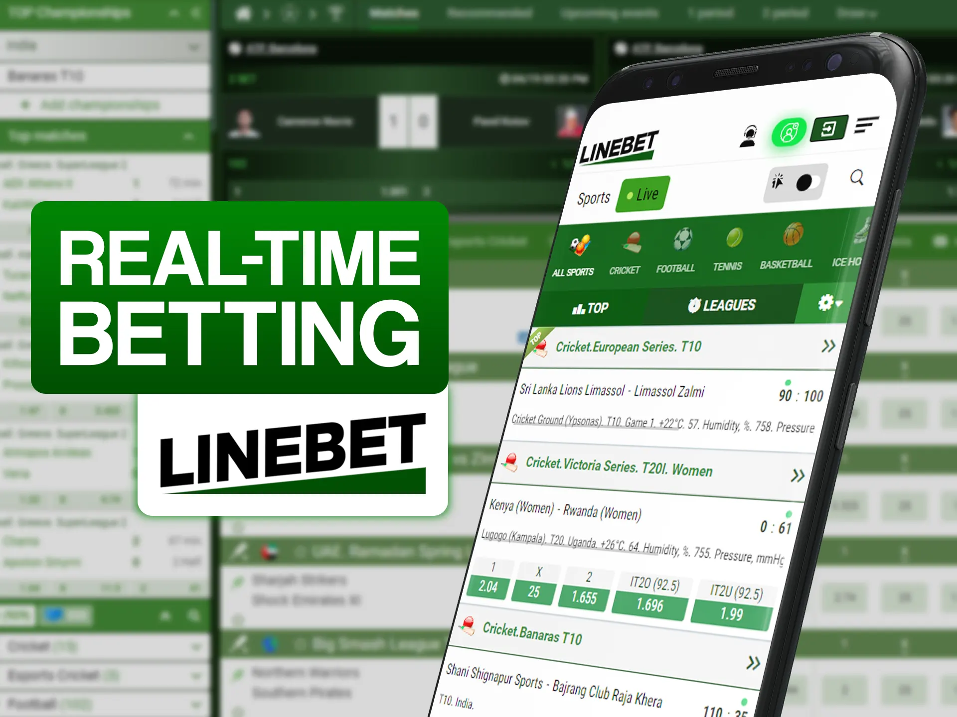 Bet on multiple ongoing matches and win at Linebet.