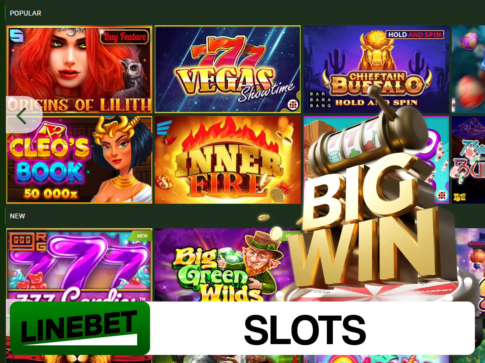 Search for your favourite Linebet slots on slots page.
