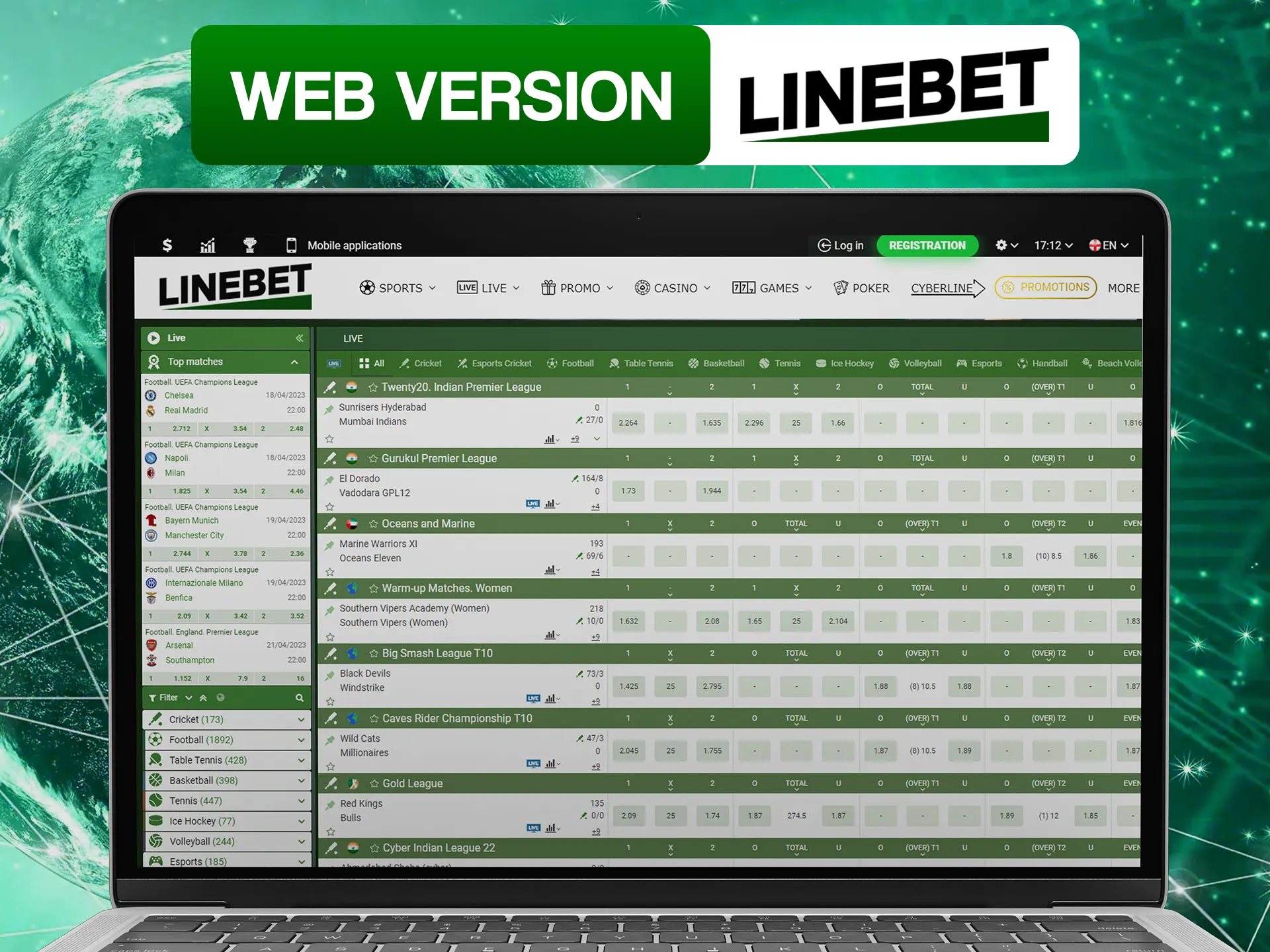 Use web version of Linebet website on any device with internet connection.
