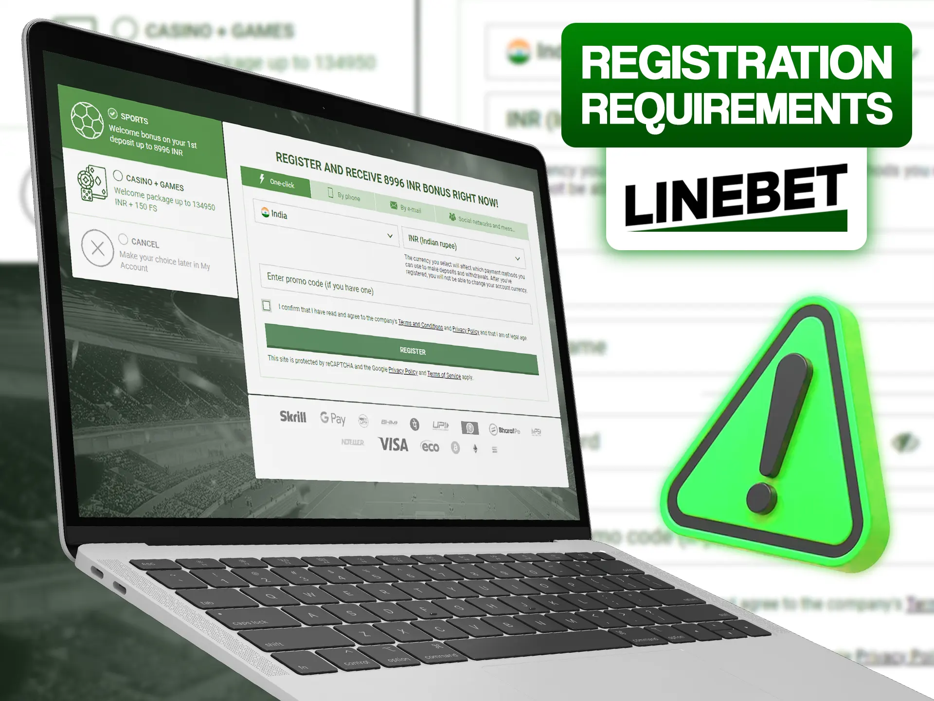 Make sure you follow all of the Linebet registration requirements.