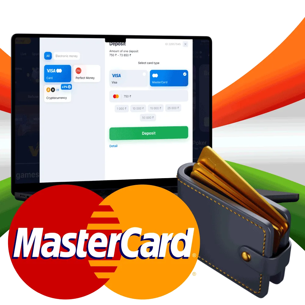 Top up your account with Mastercard.