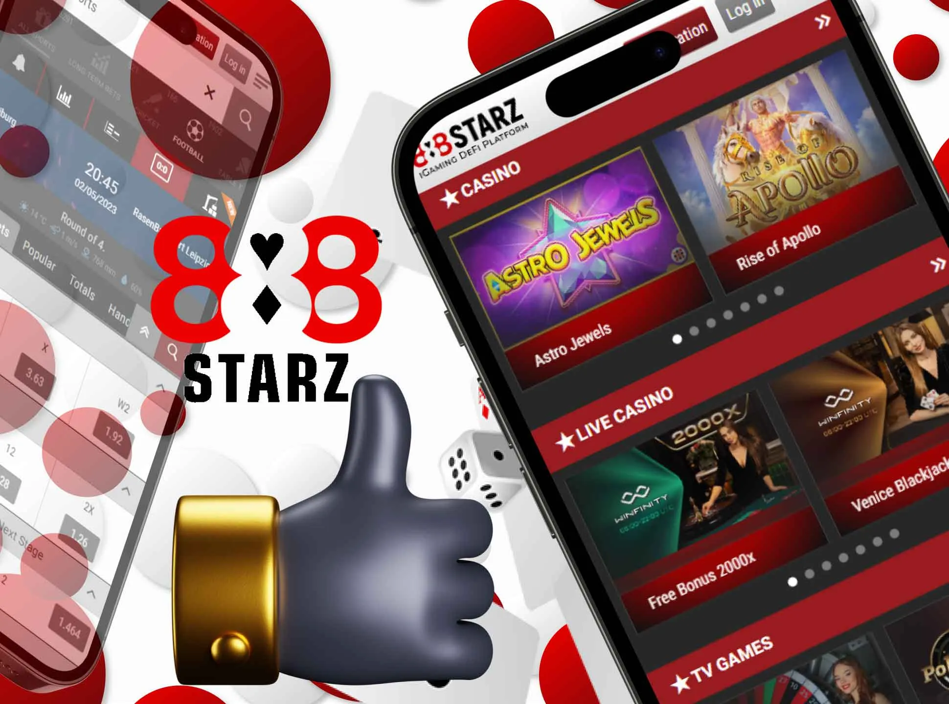 Download the 888starz mobile app and place bets whenever you want.