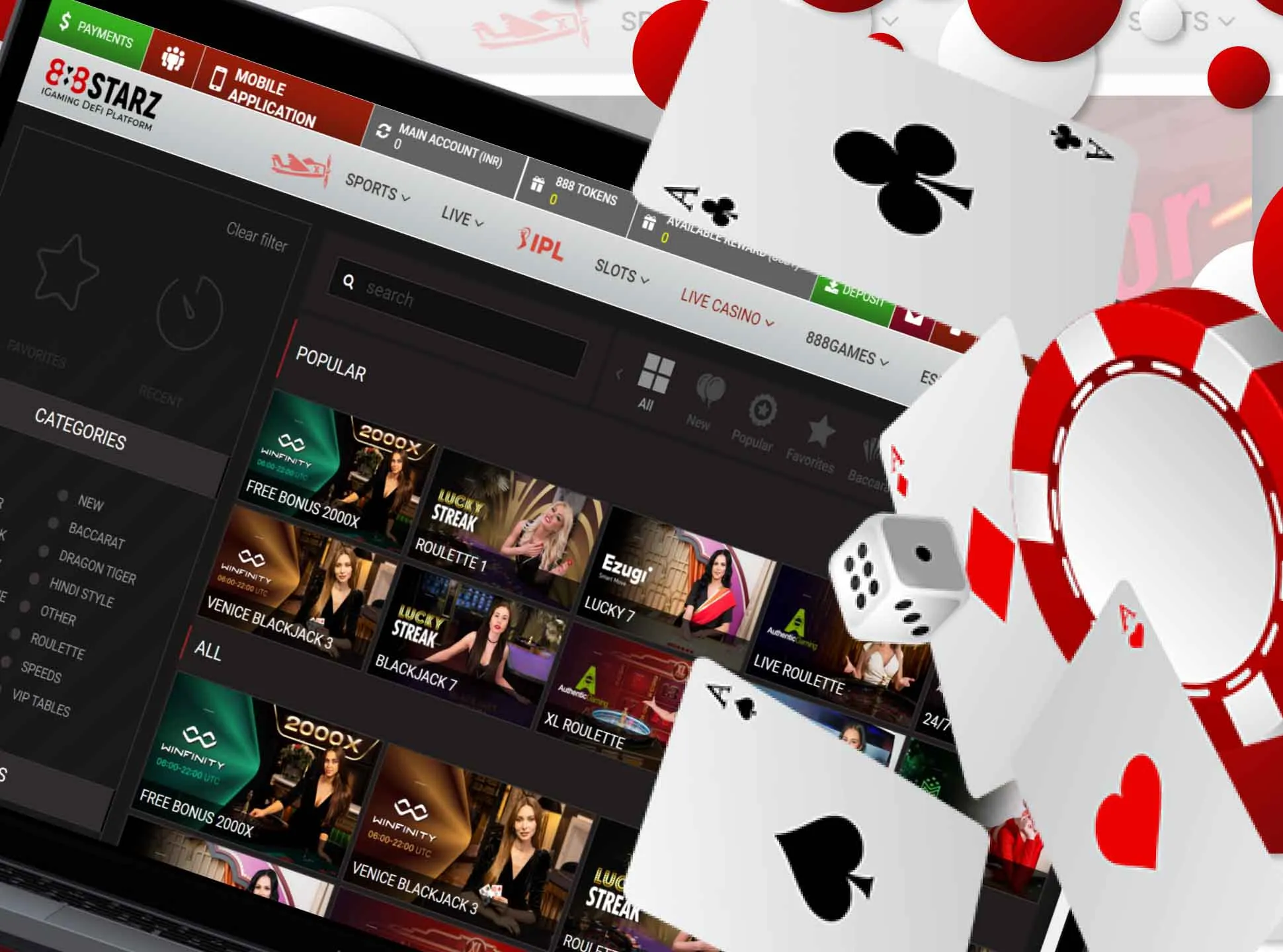 88starz also offers online casino entartainment in its apps.