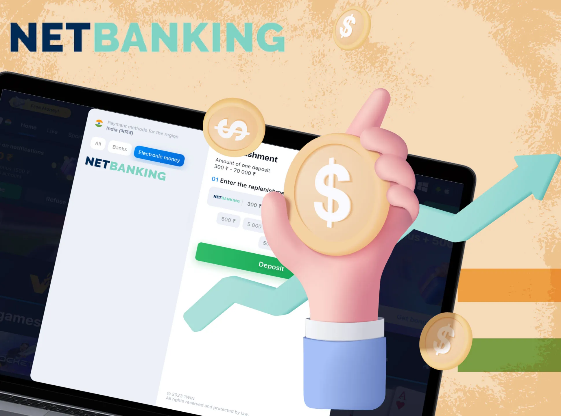 Top up your NetBanking account on your bank website.
