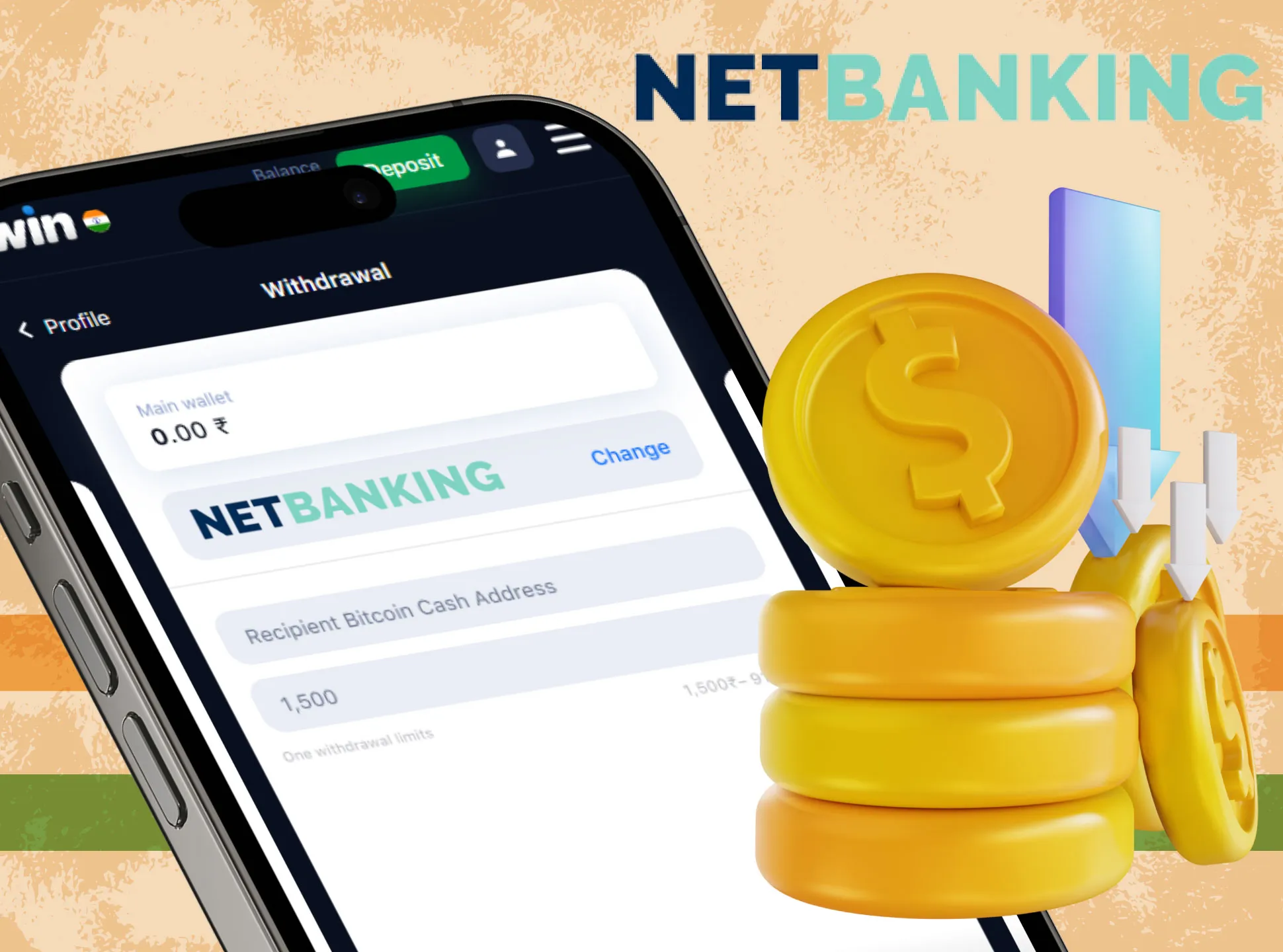 Choose NetBanking when withdraw money from the betting website.