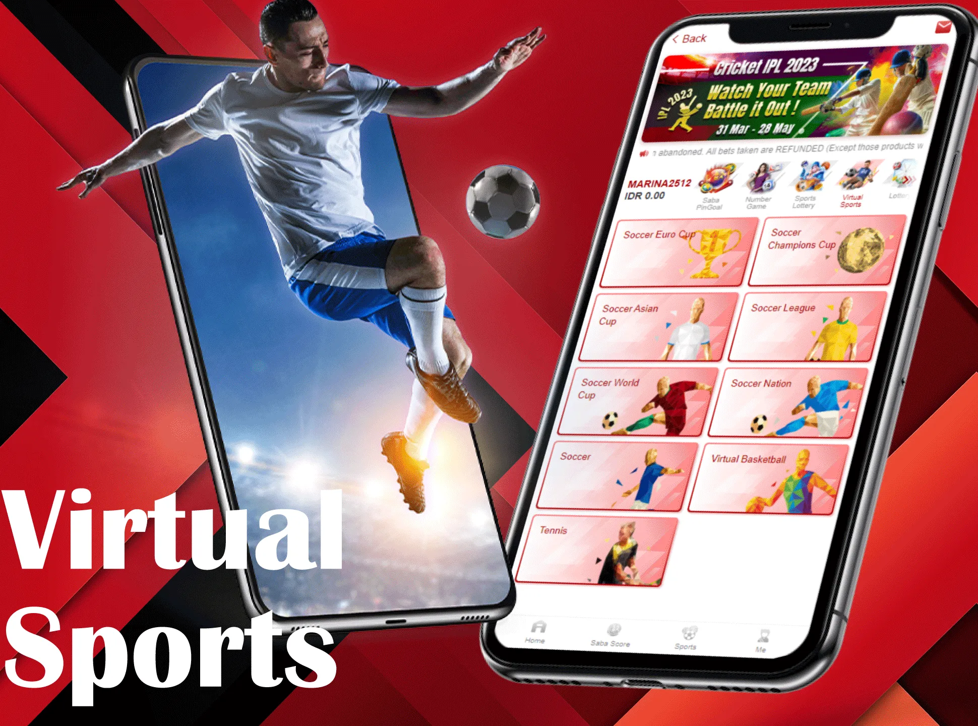 Bet on the virtual sports as well as on real sports in the Dafabet app.