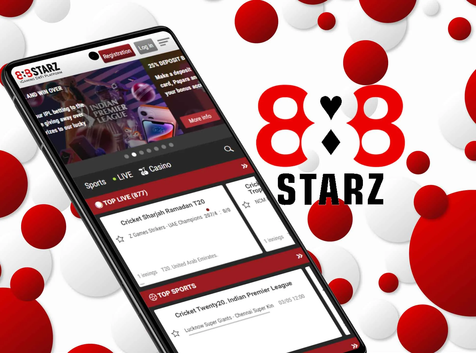 Open the app and start playing on 888starz.