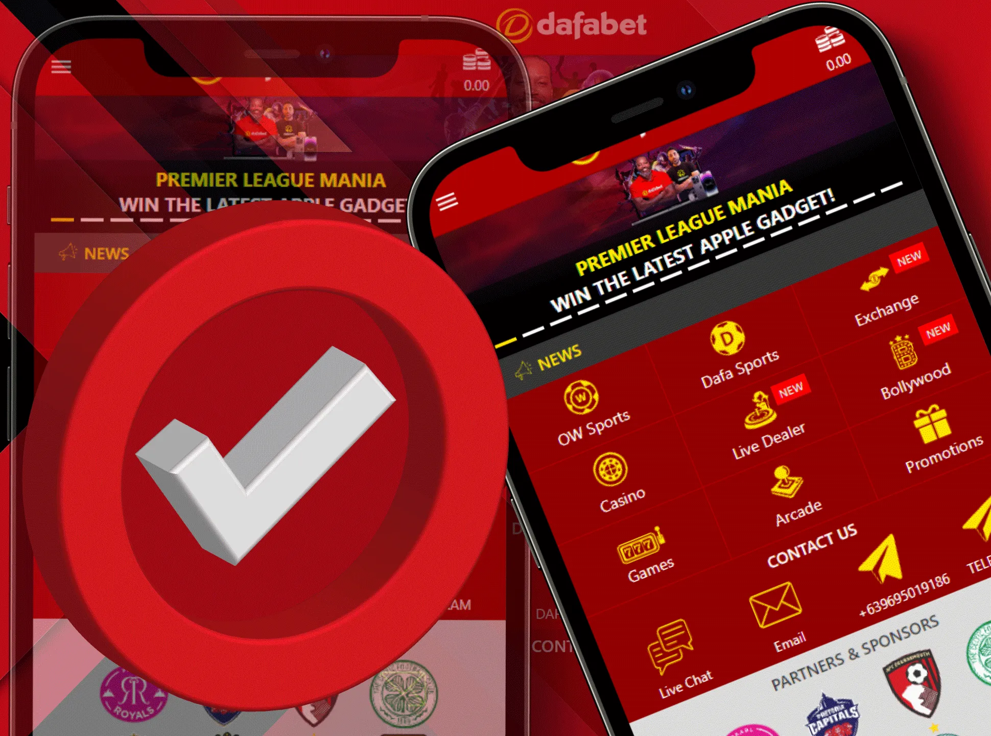 Get the Dafabet mobile app for more convenient betting.