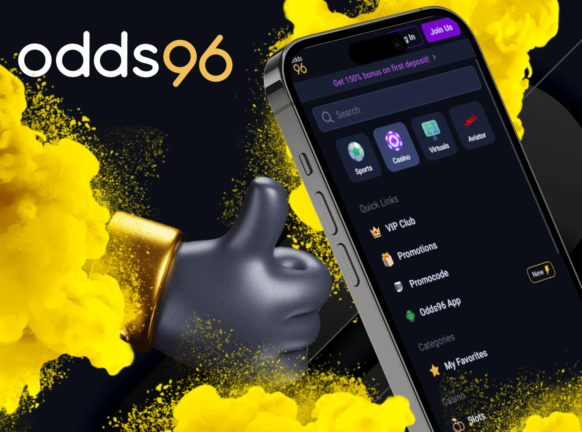 Odds96 app is great option for convinient betting.