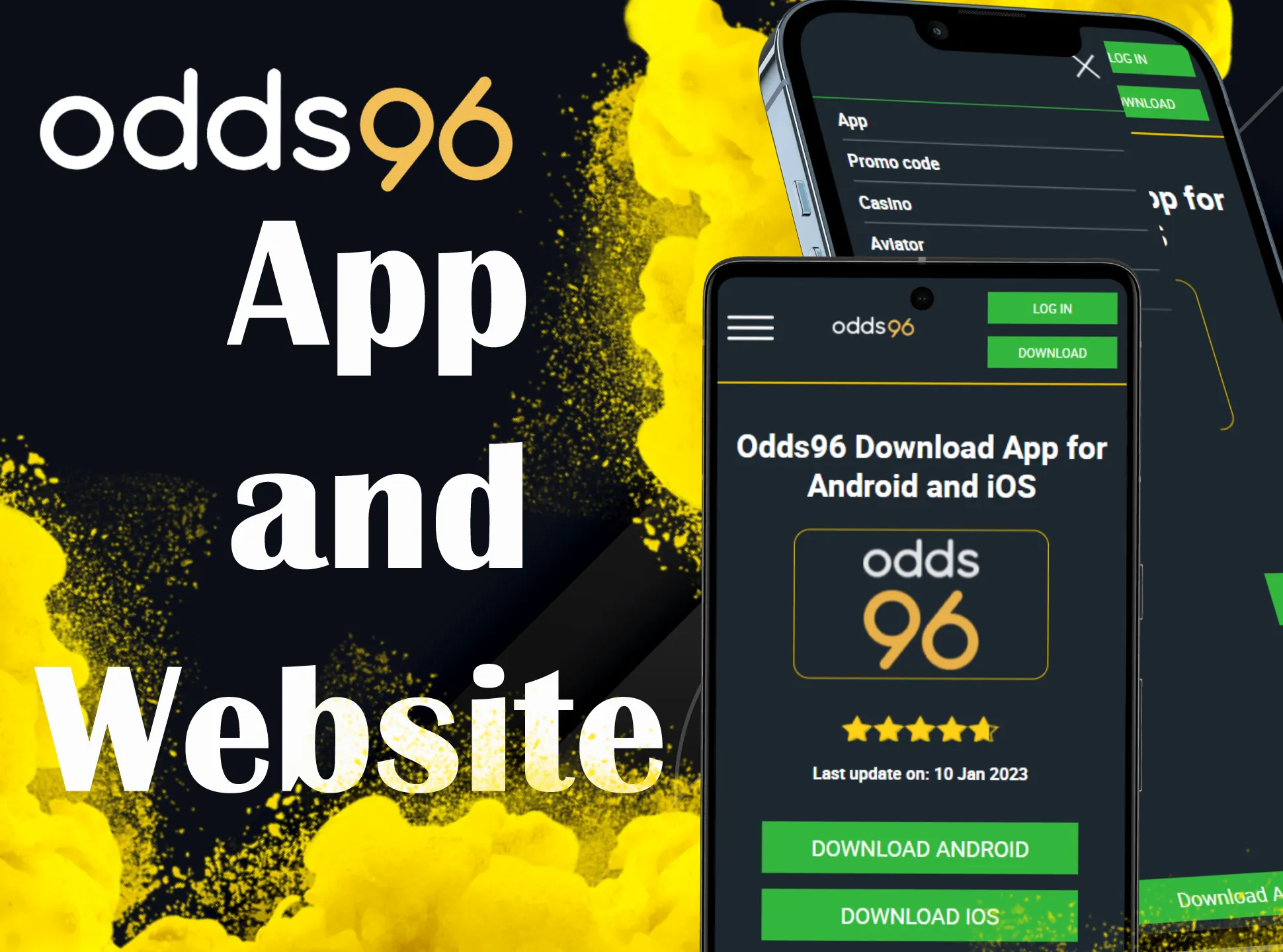 You can make bets using Odds96 app and website.