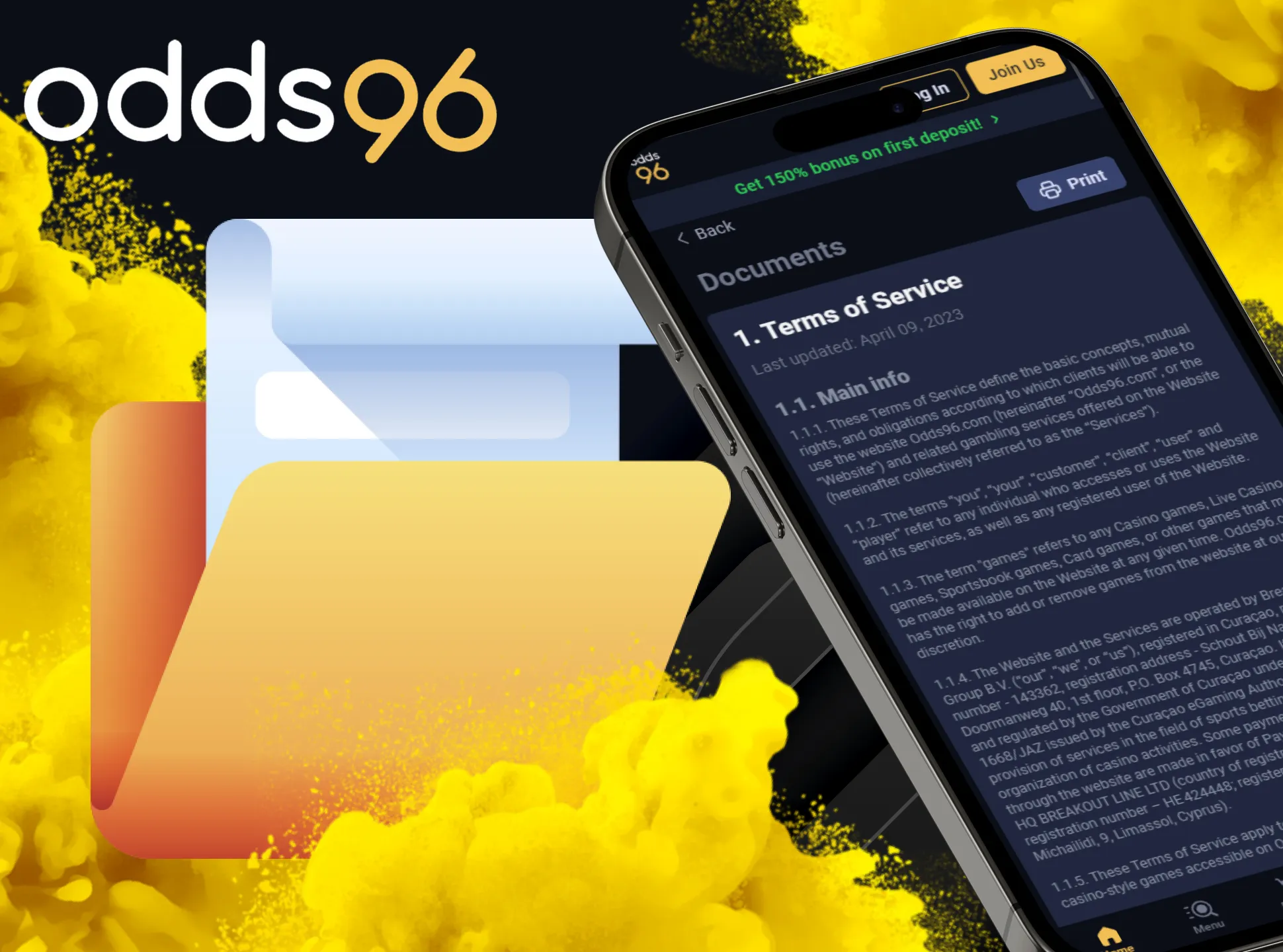Read Odds96 terms and conditions before getting bonuses.