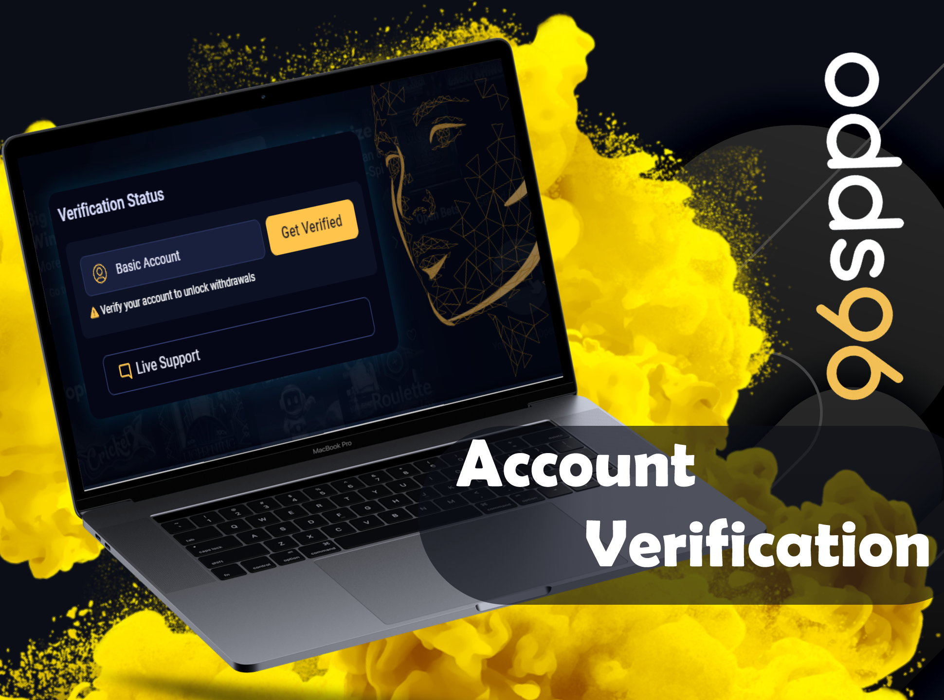 Verify your Odds96 account by providing required data.