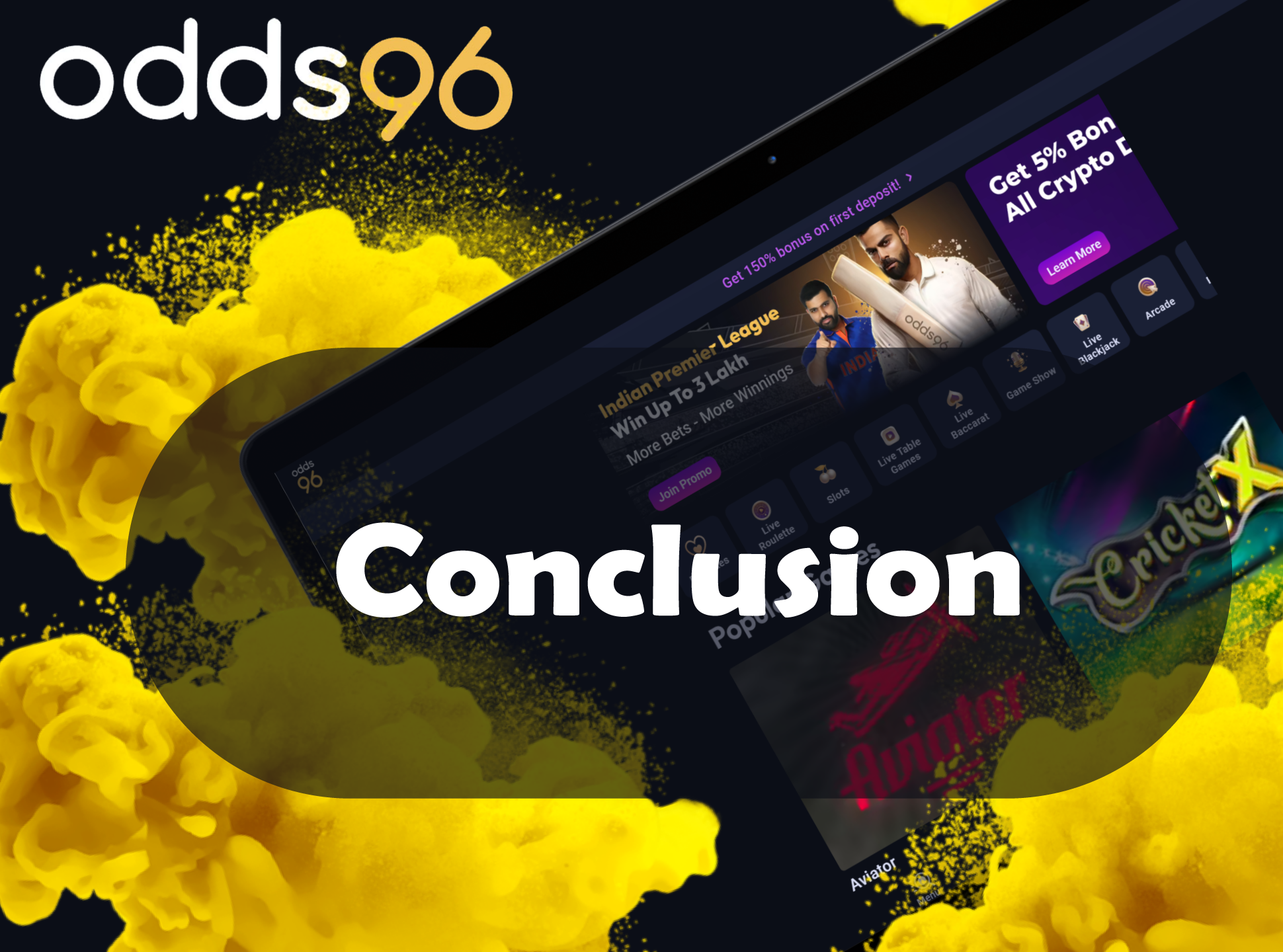 Odds96 betting company is a great place to making bets and play casino games.