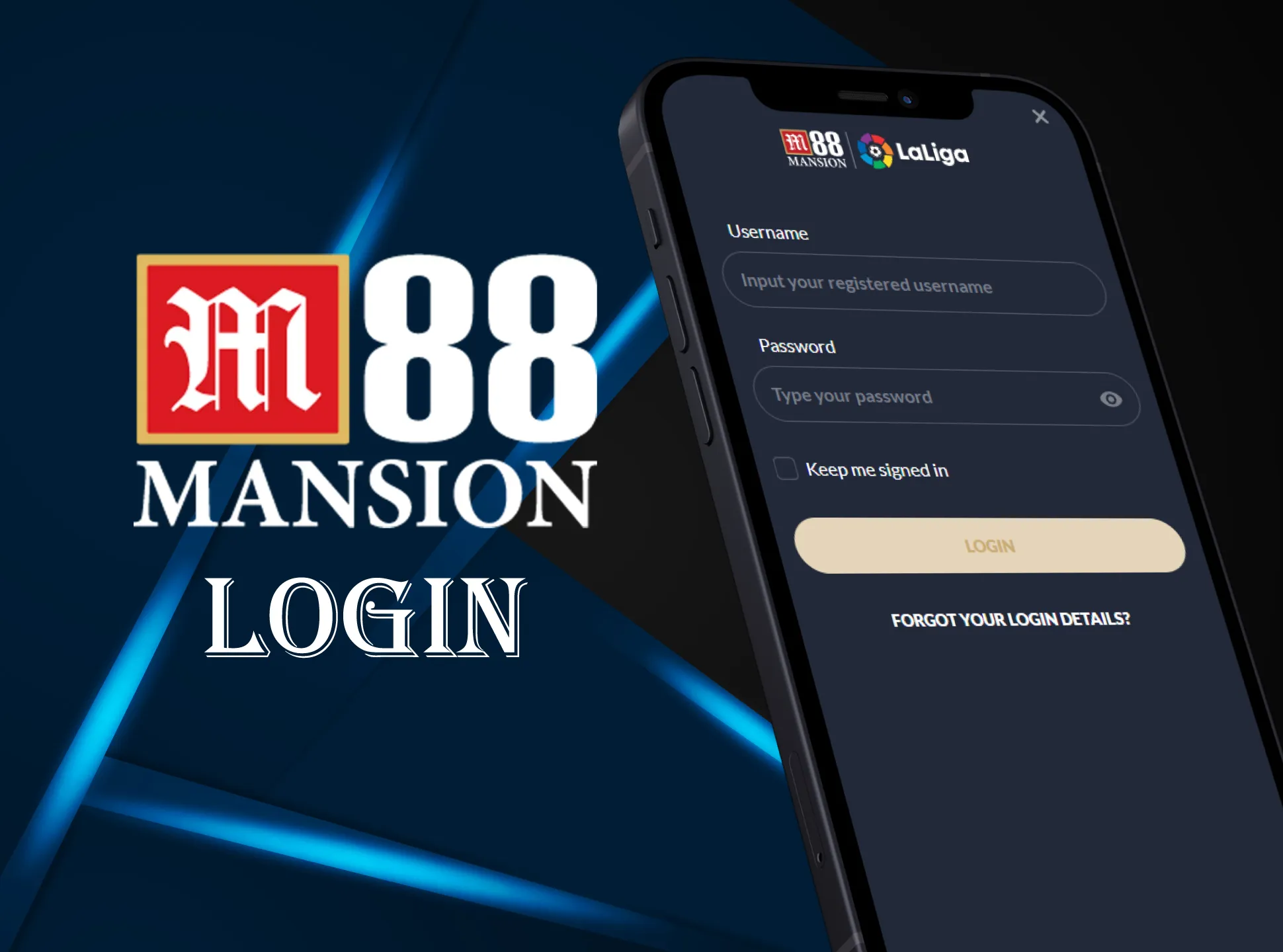 Log in in app using your M88 account.