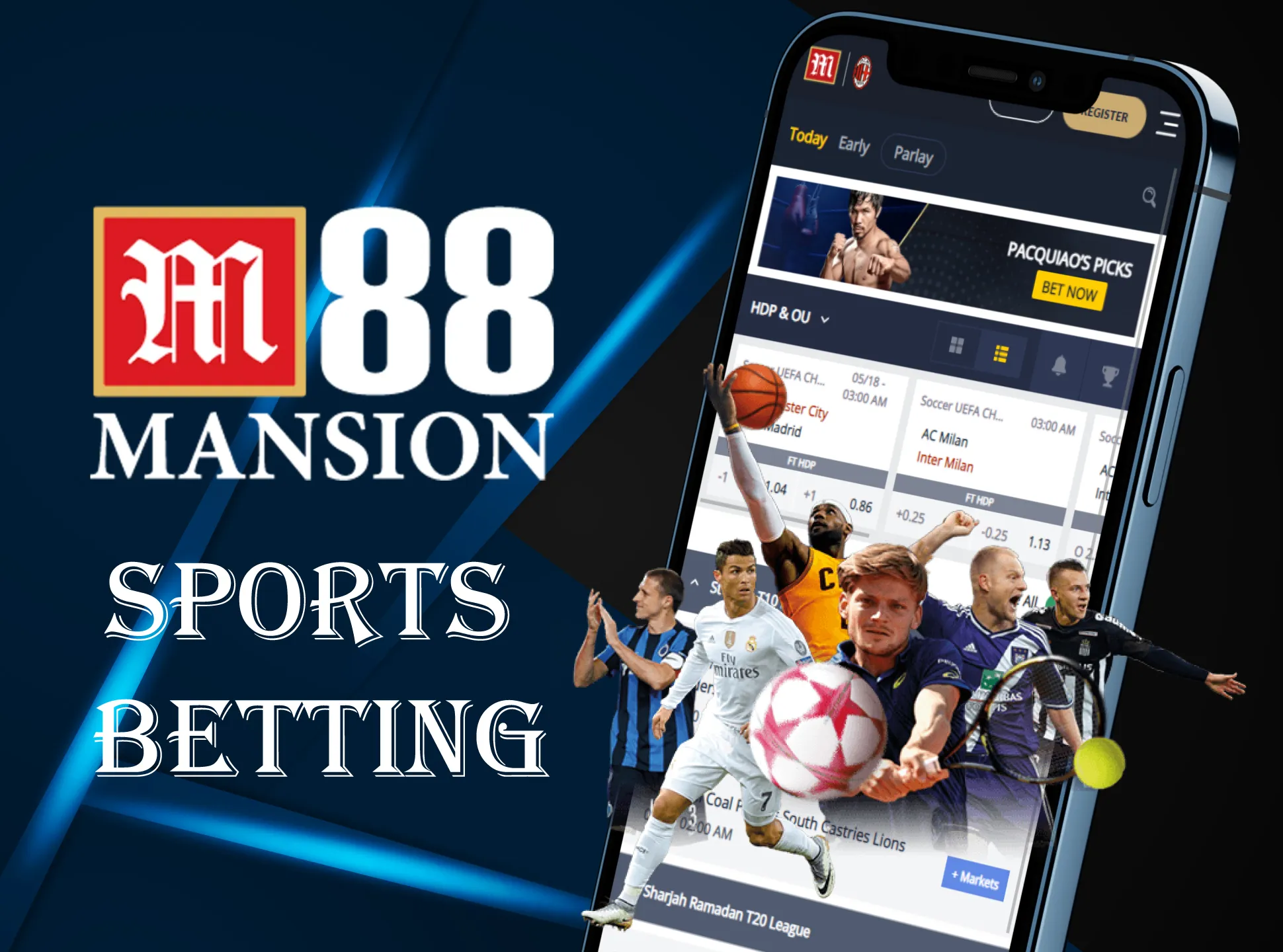 Bet on sports using M88 app.