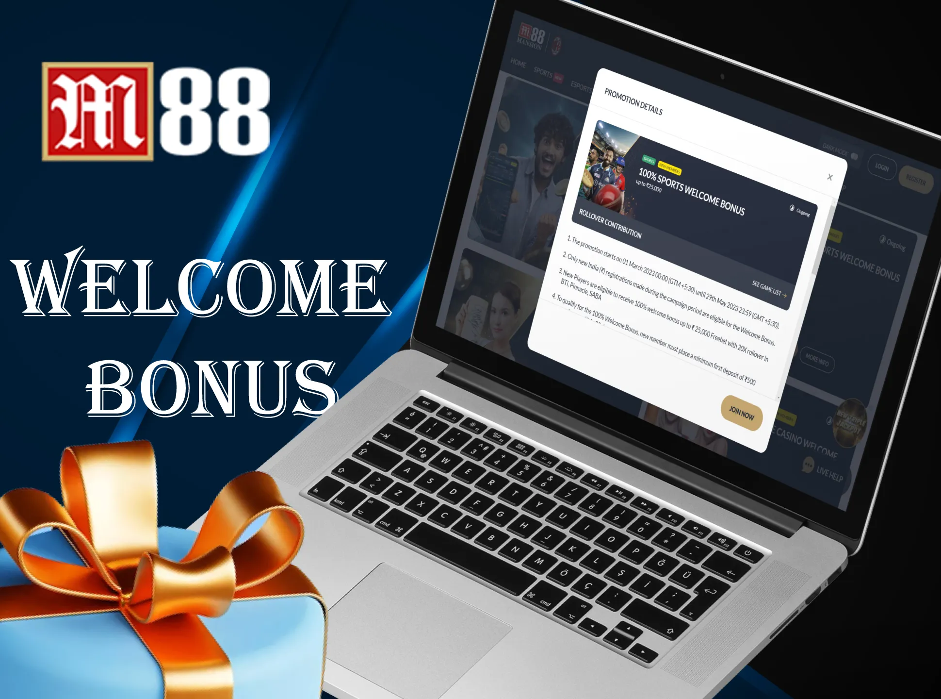 Get M88 welcome bonus after first deposit.