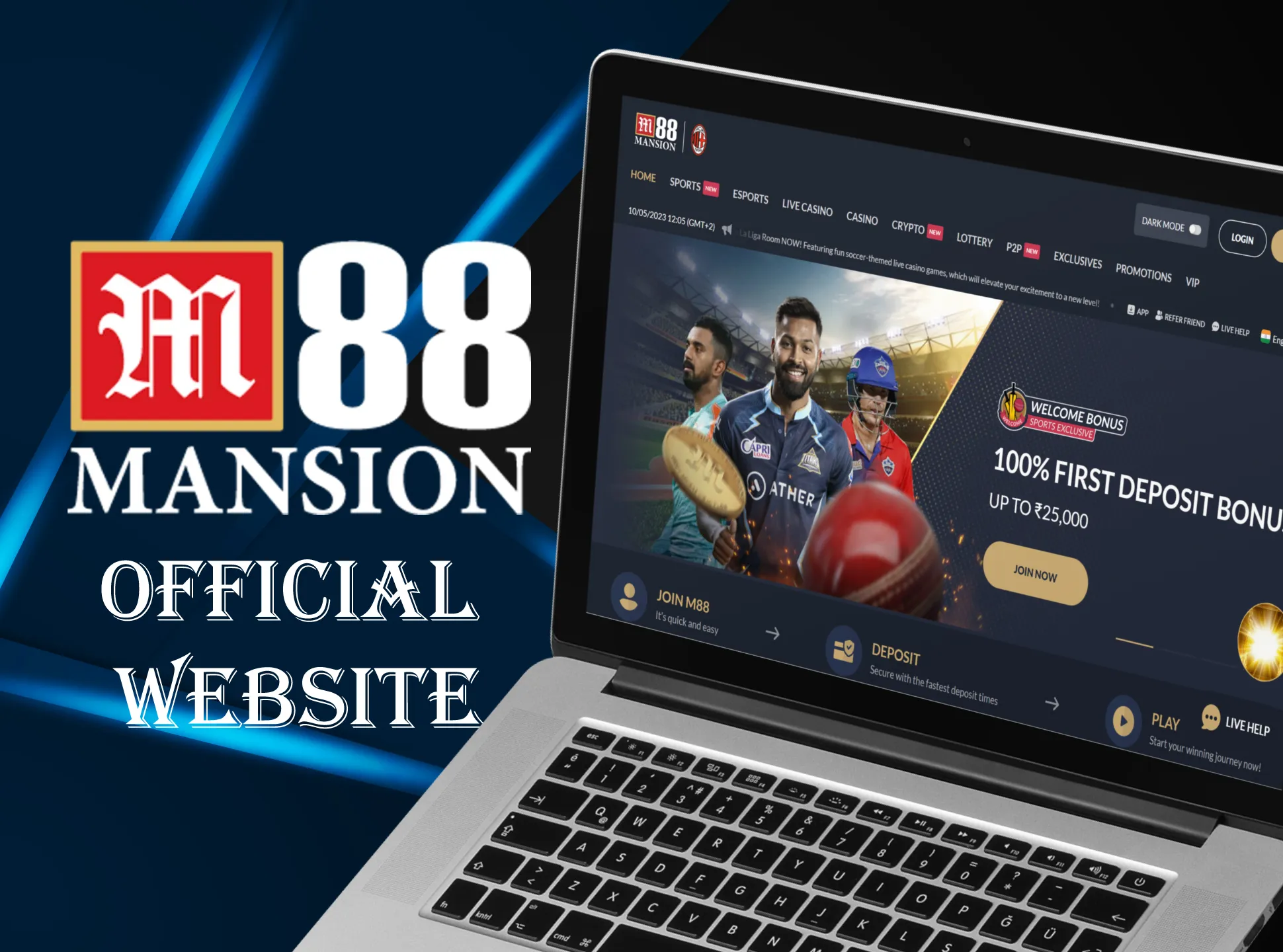 Enter on M88 official website and start betting.