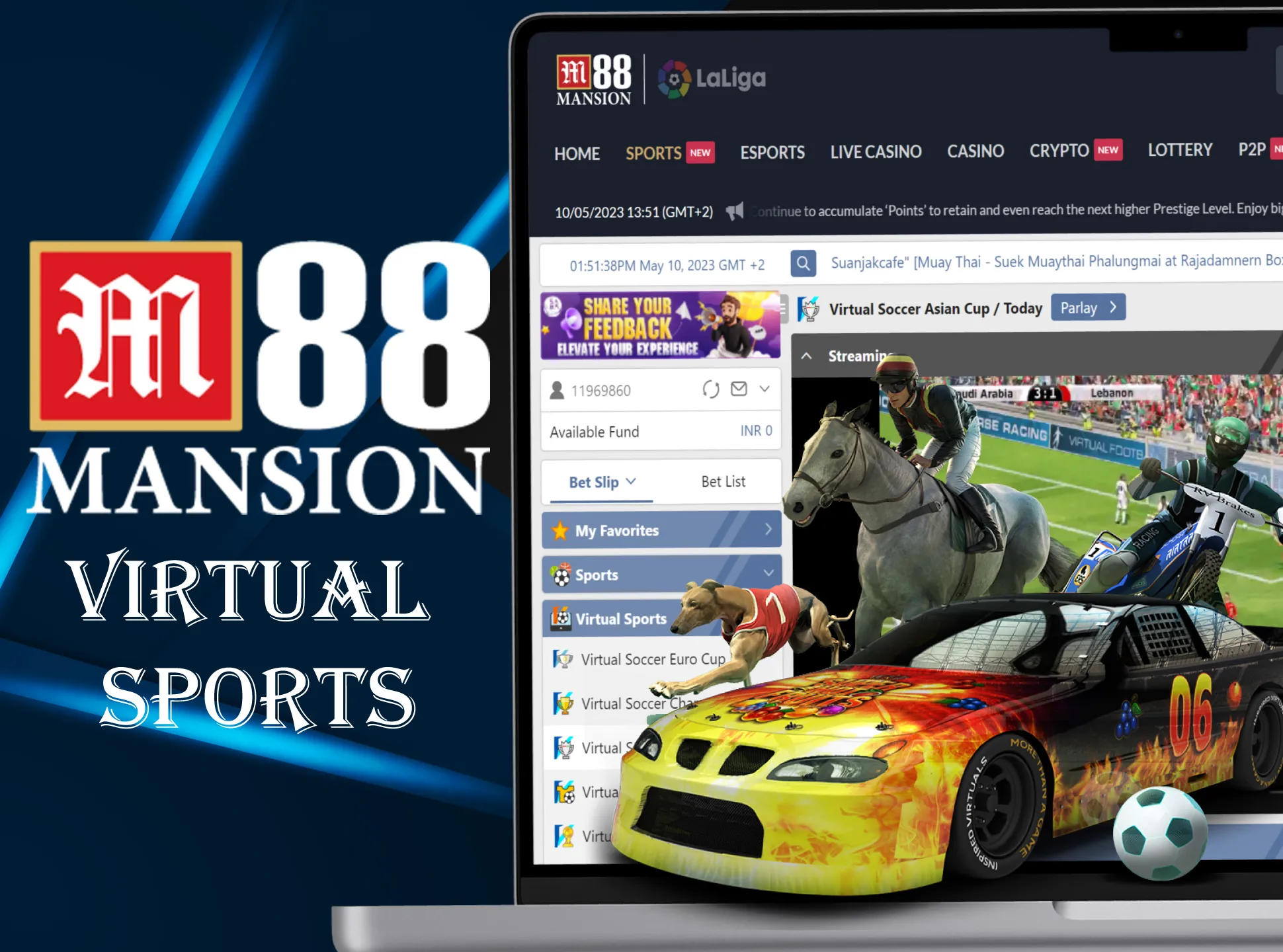 Search for most intresting virtual sports to bet on at M88.