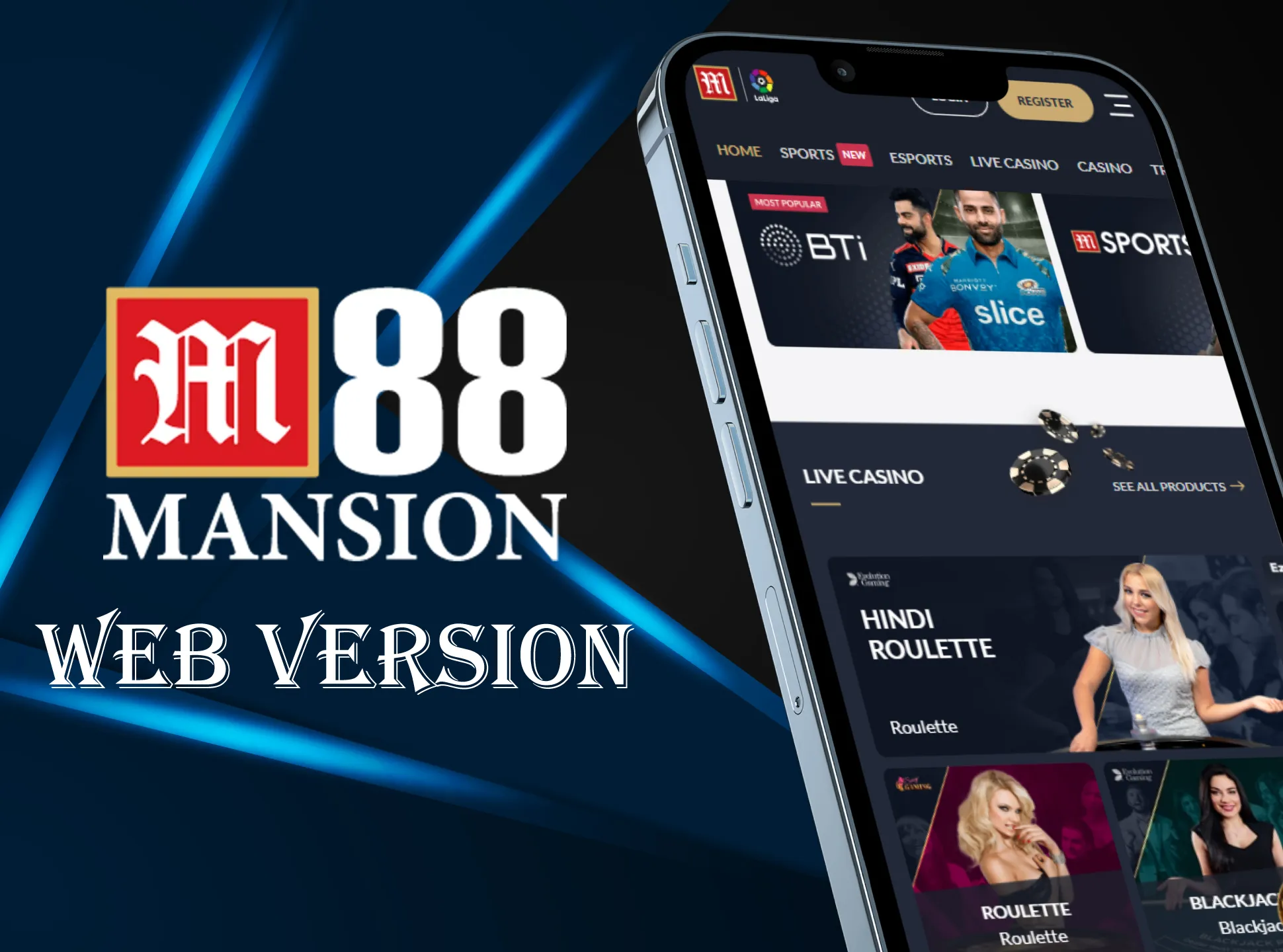 You can use M88 web version on any device.