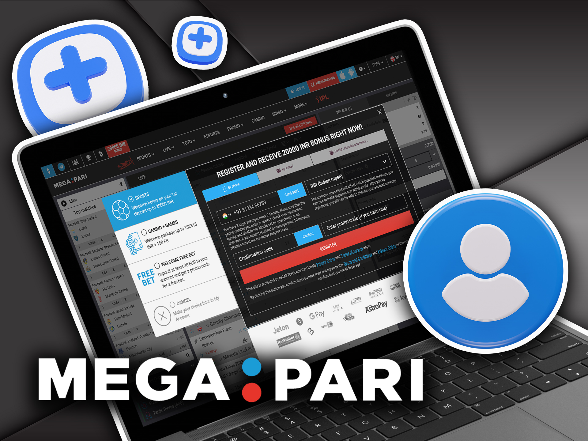 Click on registration button to create Megapari account.