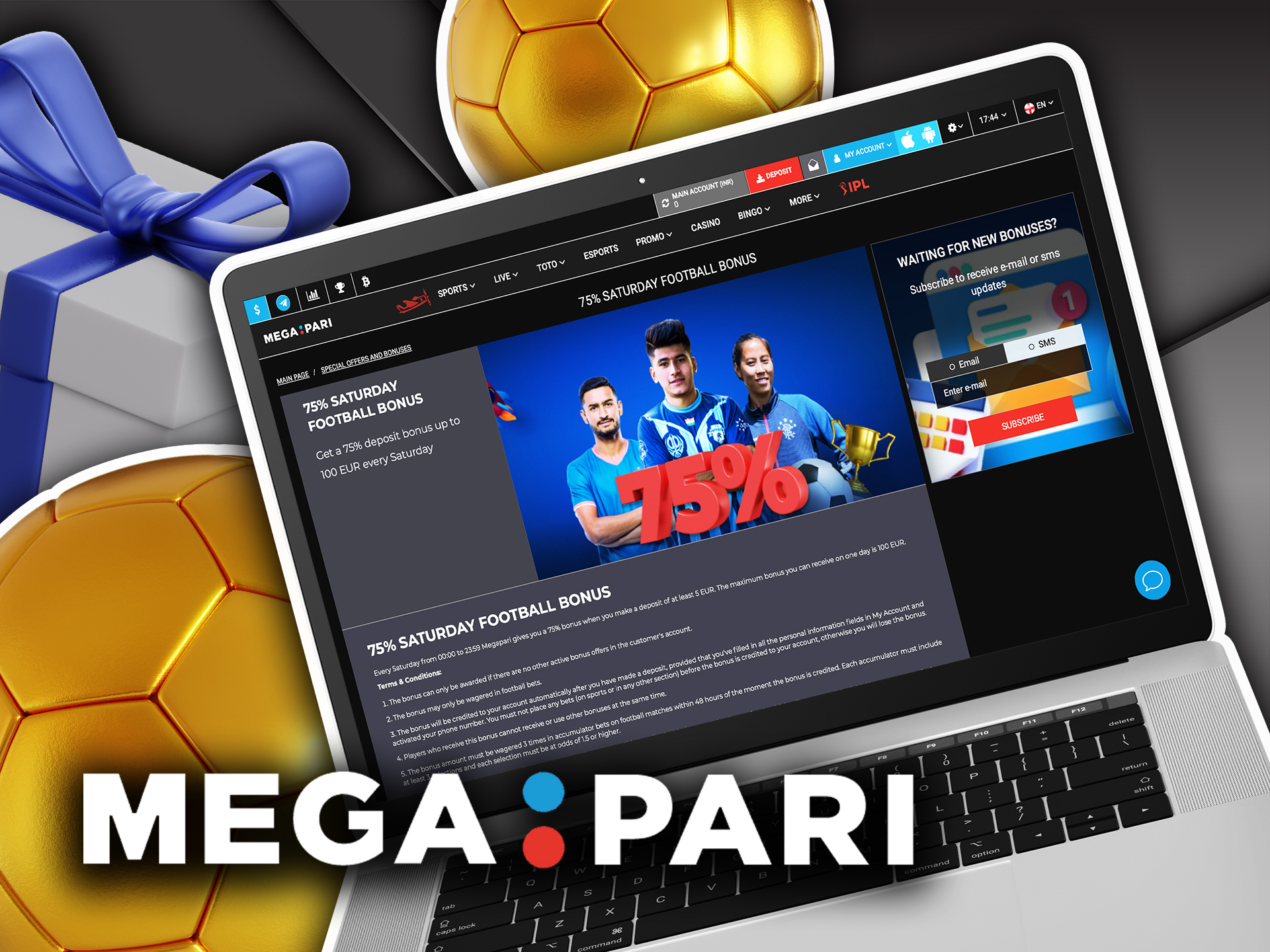 Make bet on football and get your weekly Megapari football bonus.