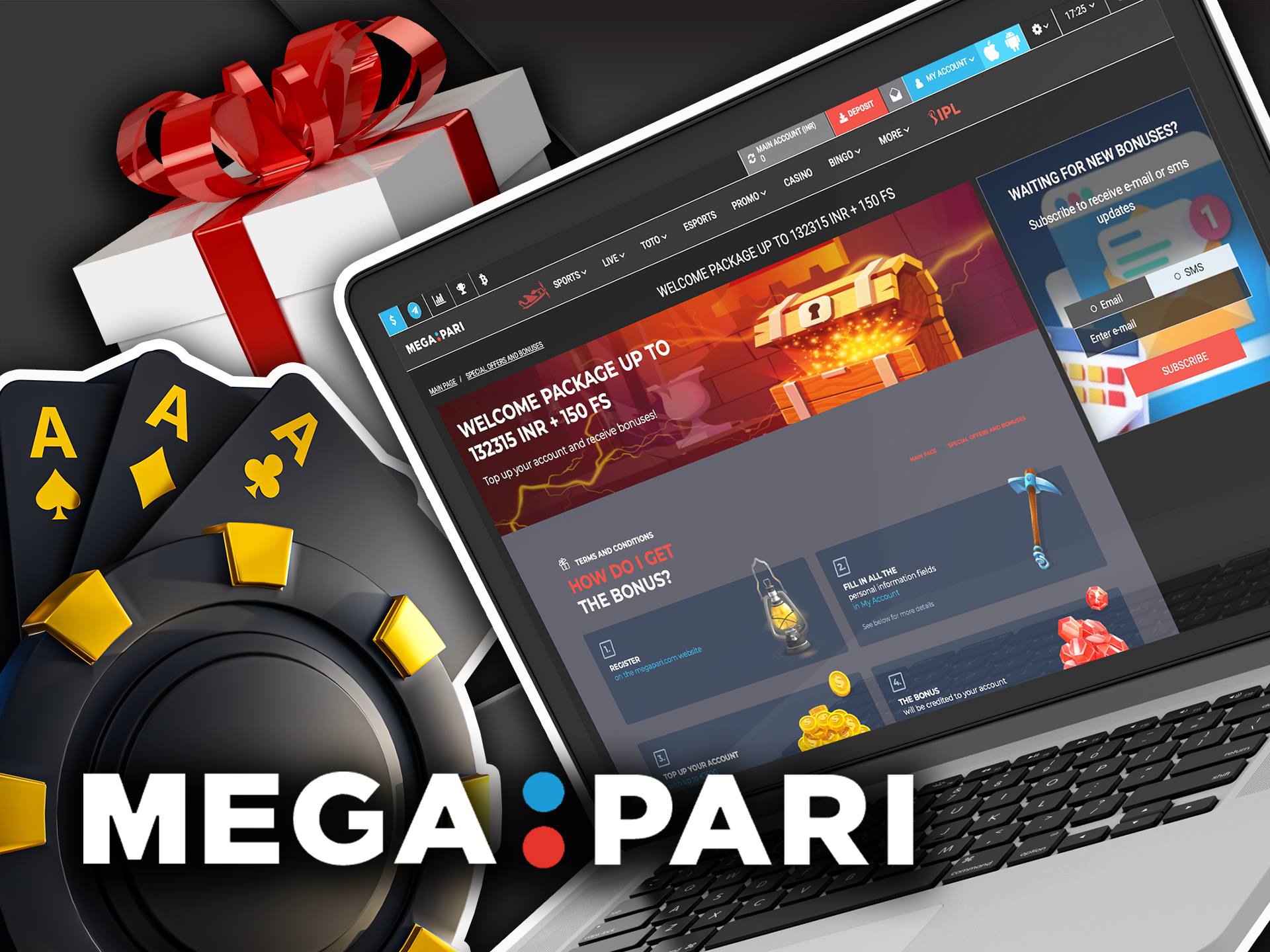 Get your Megapari casino bonus by playing casino games.
