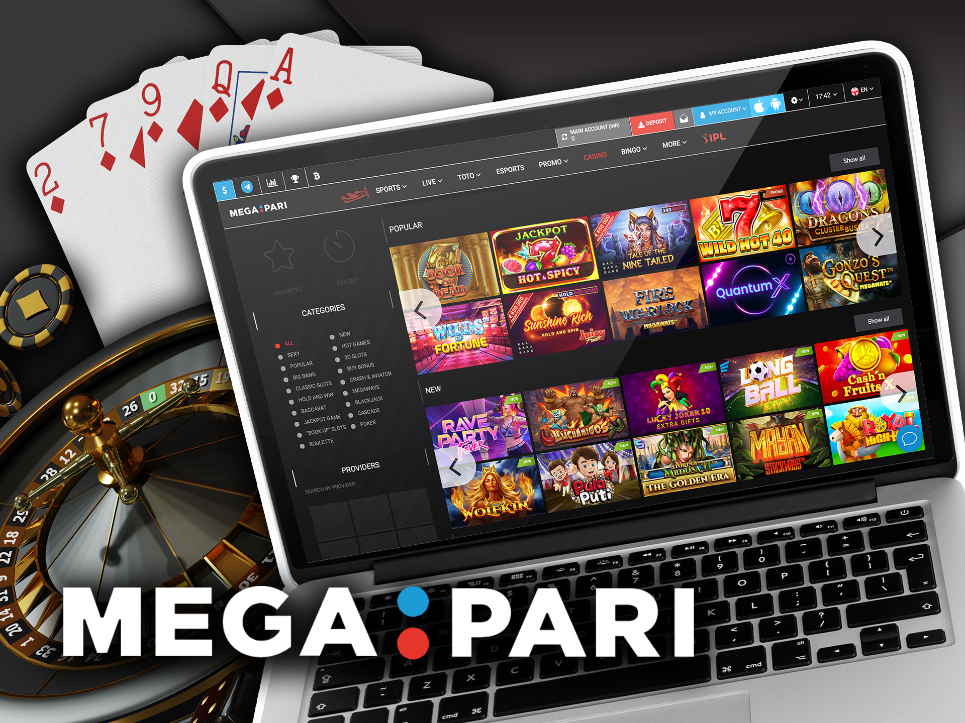Play your favourite casino games at Megapari casino.