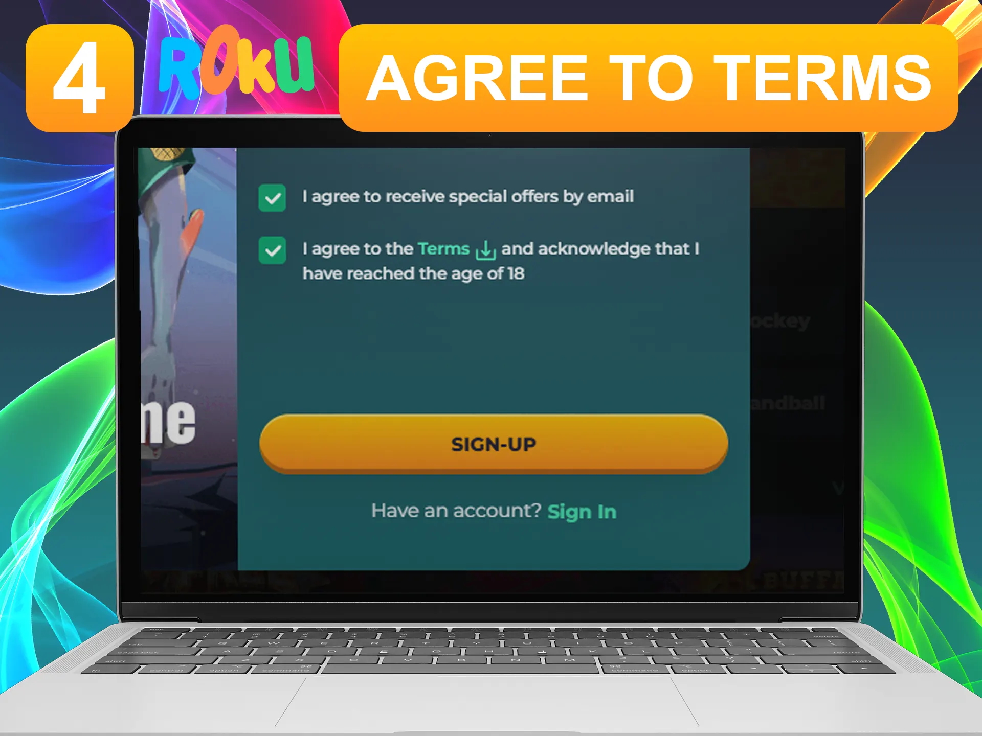 Agree with Rokubet terms and conditions and click register.