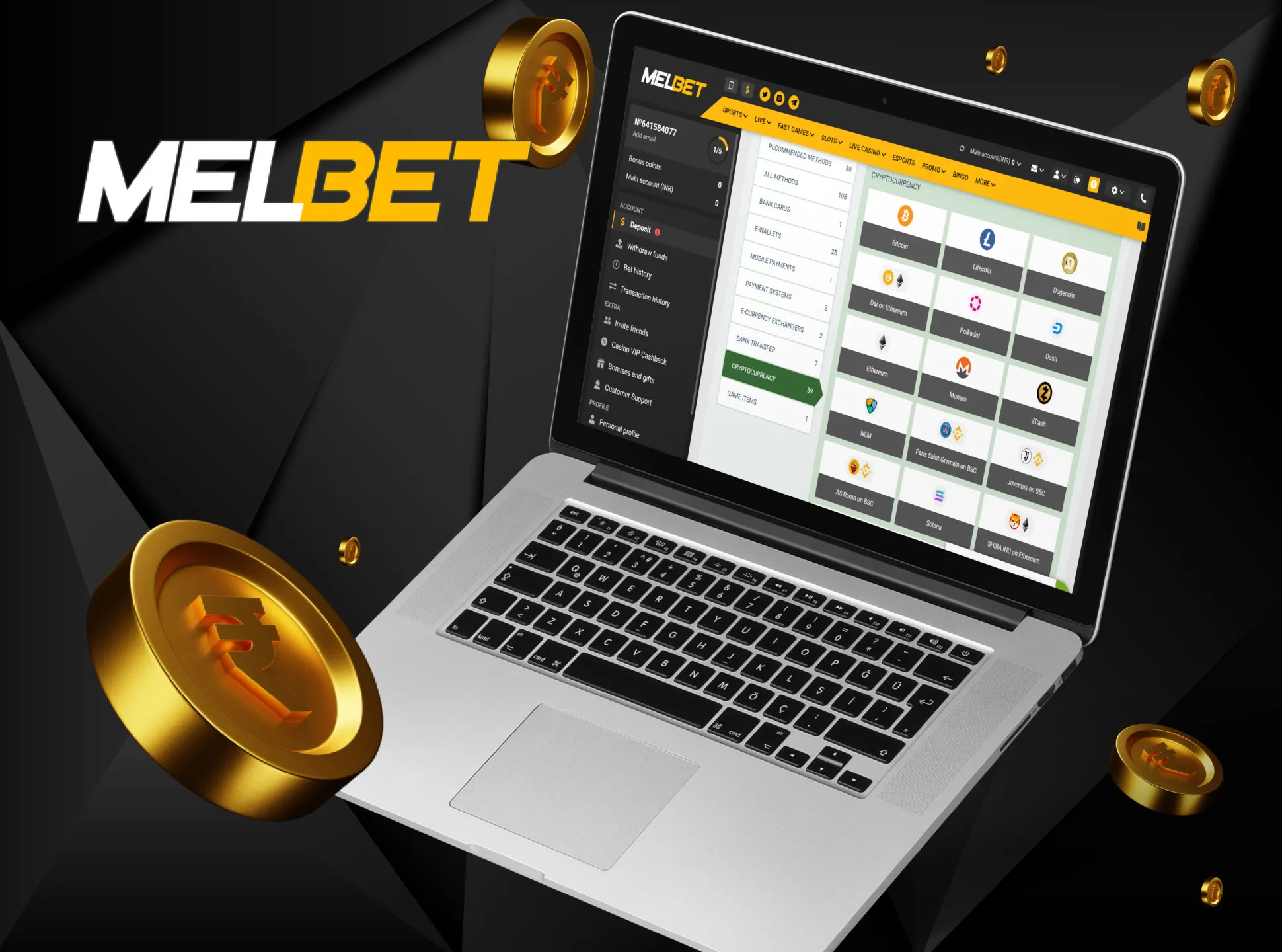 Sign up for Mekbet to place bets in cryptocurrency.