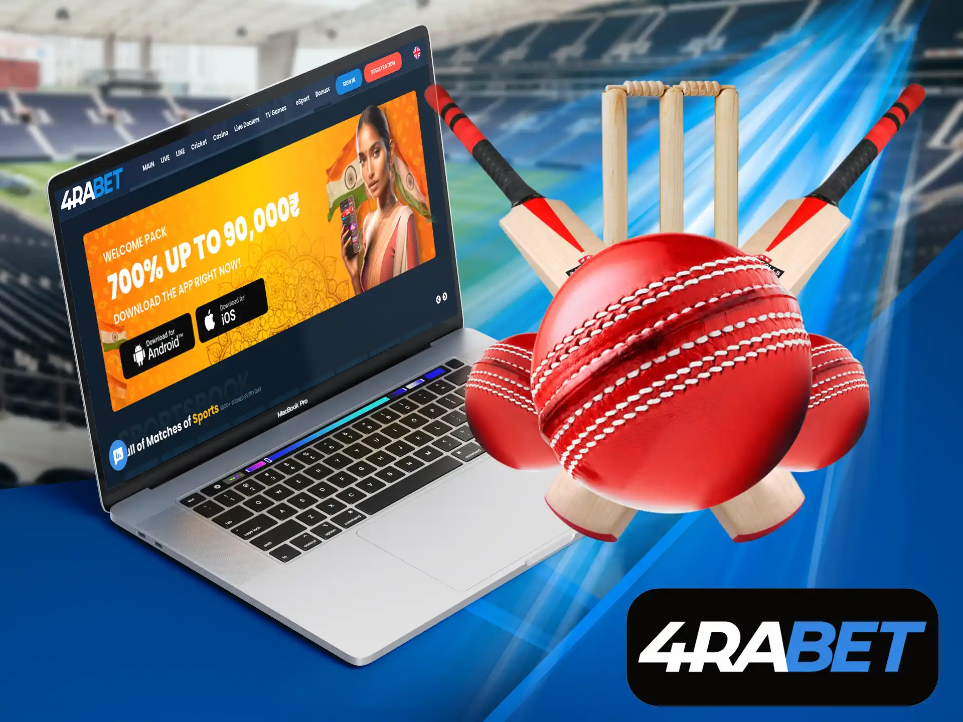 A newcomer to the market that shows excellent results, 4Rabet is recognized by Indian players, there is a large section devoted to cricket.