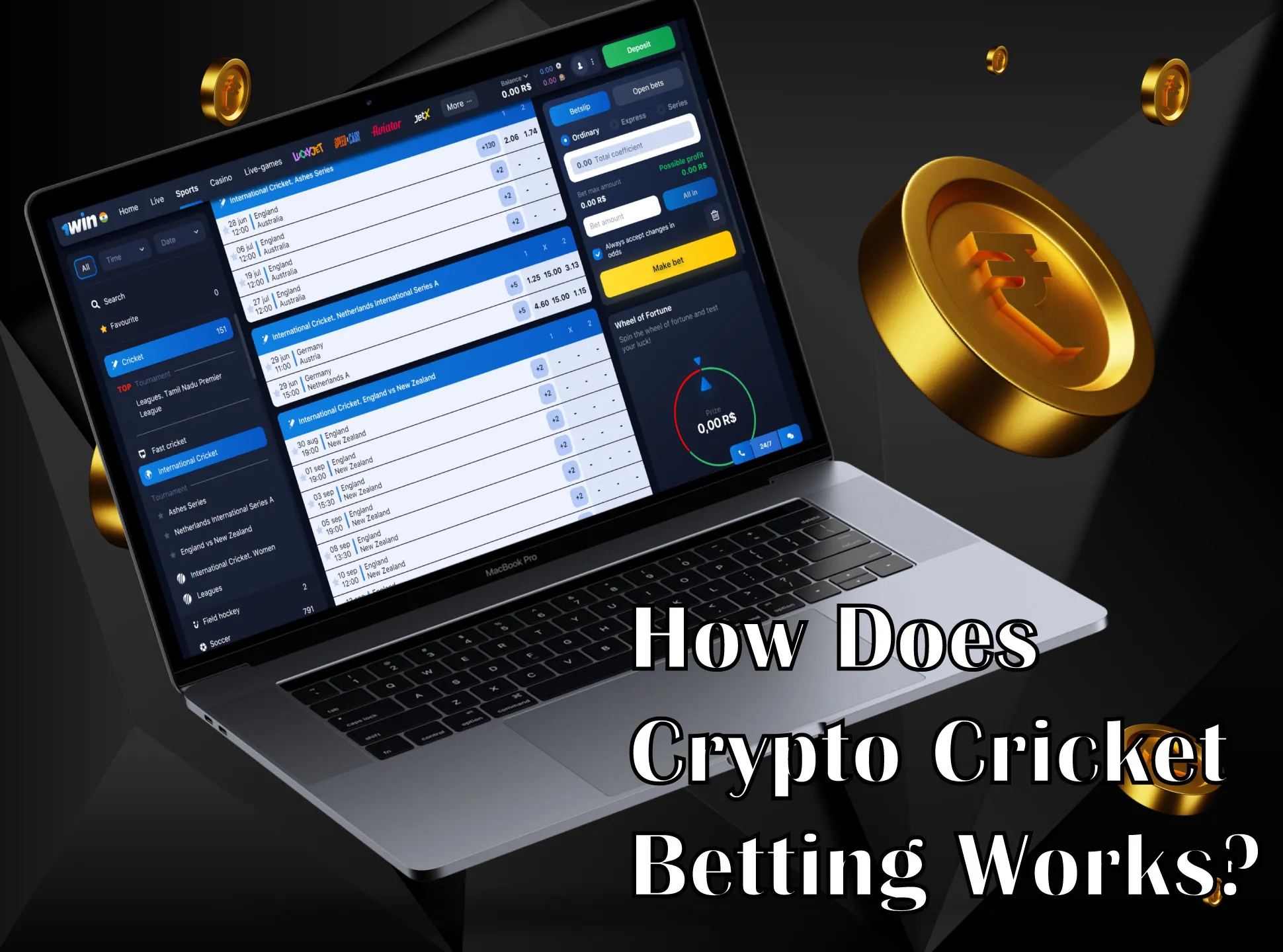 You can bet on sports events as usually but using the cryptocurrency as a deposit method.