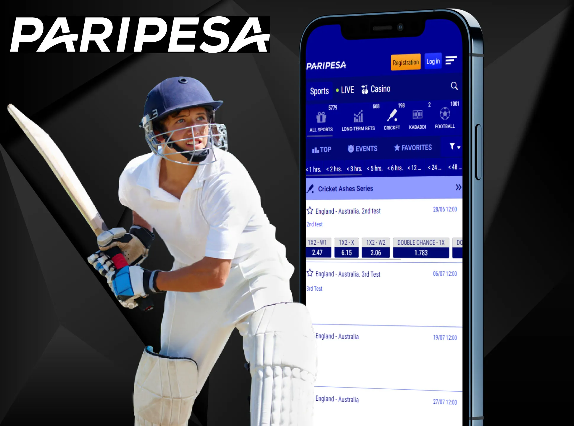 Use the Paripesa app to bet on real money.