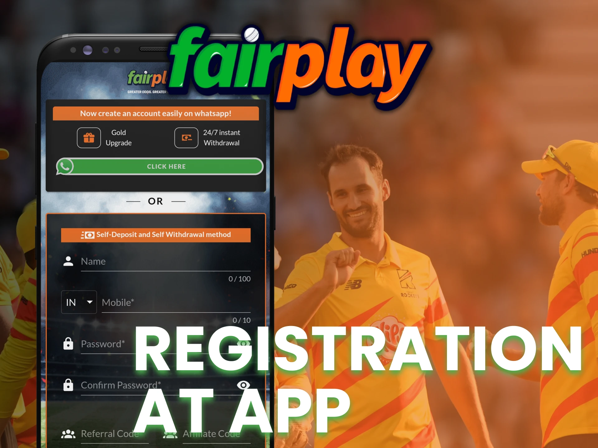 Register quicker with Fairplay app.