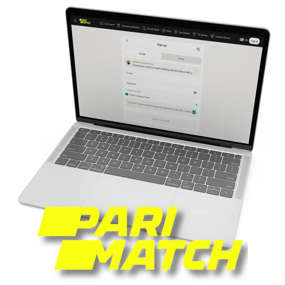 Create your Parimatch account to plce bets on sports on money.