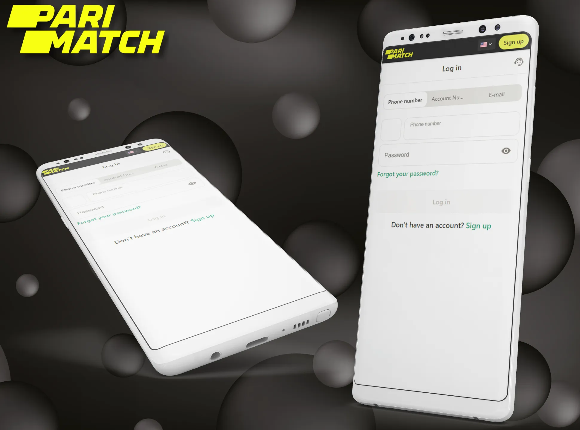 Use your username and password to log in to your Parimatch account.
