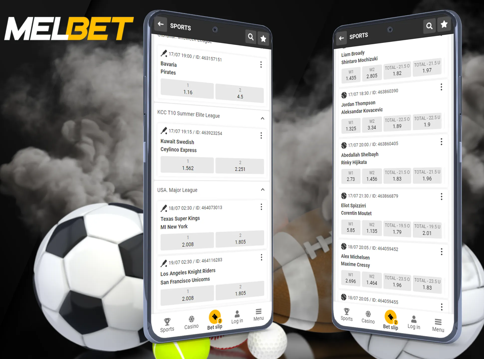 Melbet offers various options of betting on sports.