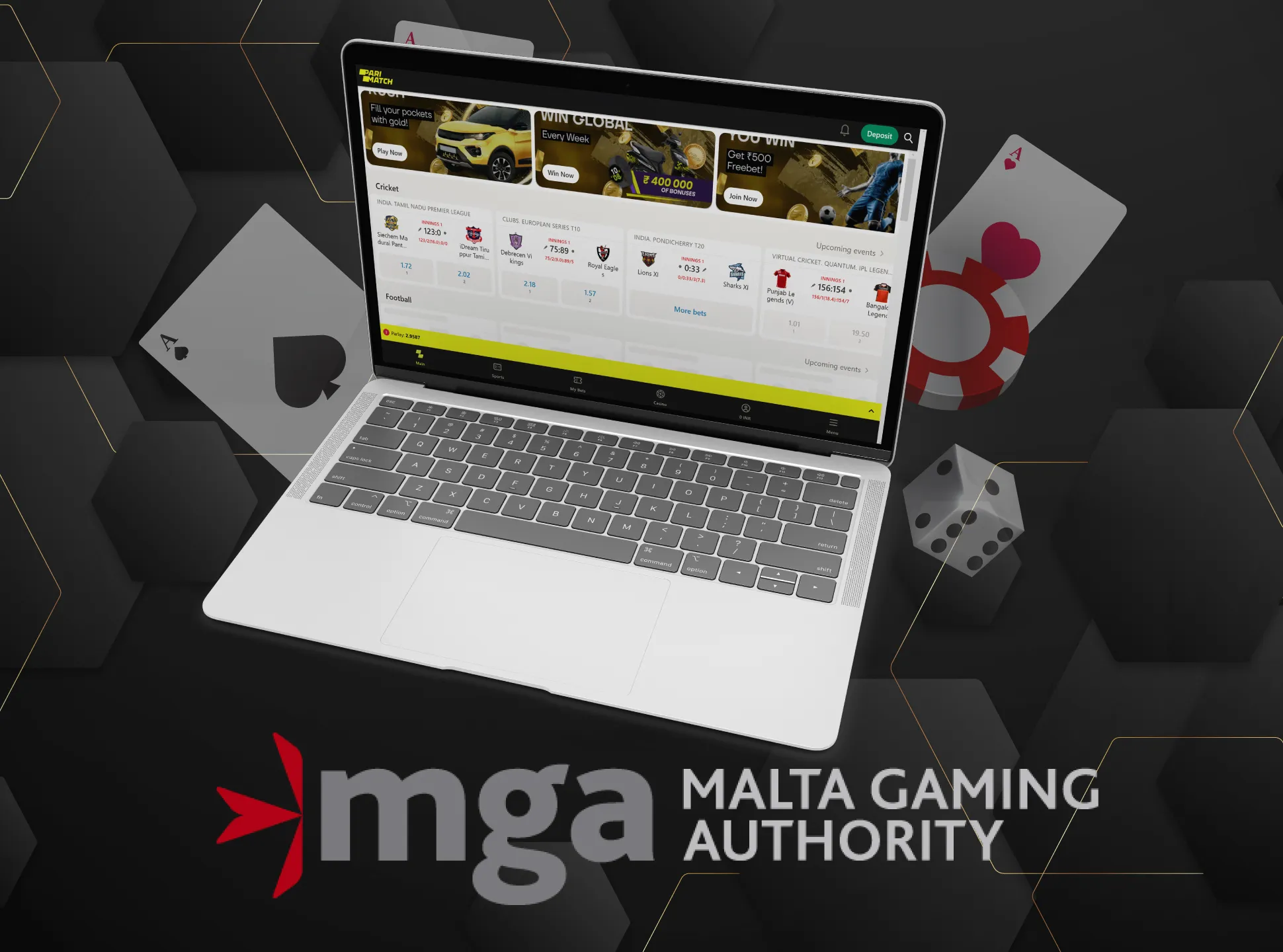 Malta Gaming Authority regulates casinos, bookmakers and lotteries.