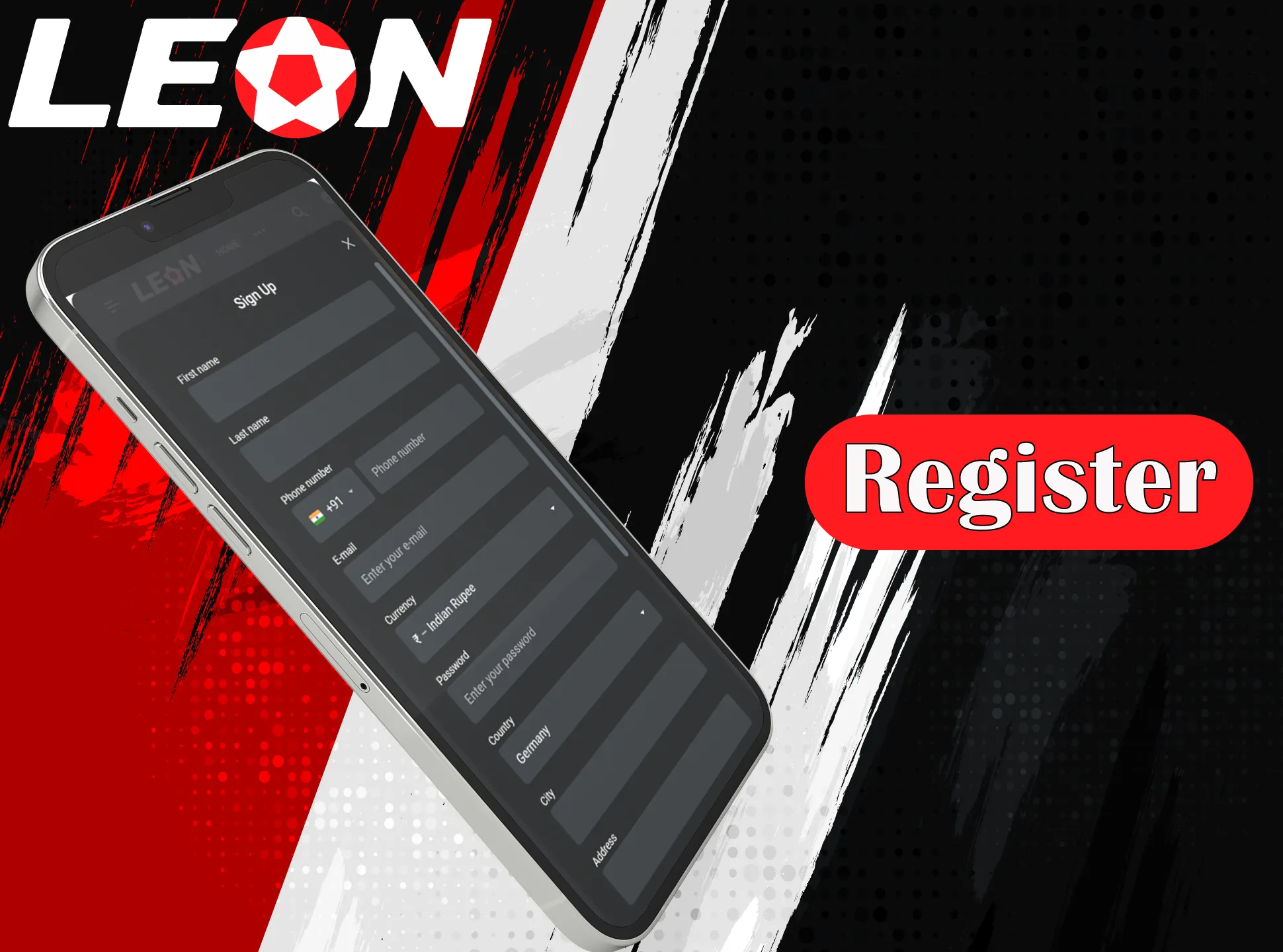 You can download the Leonbet app and register in there.